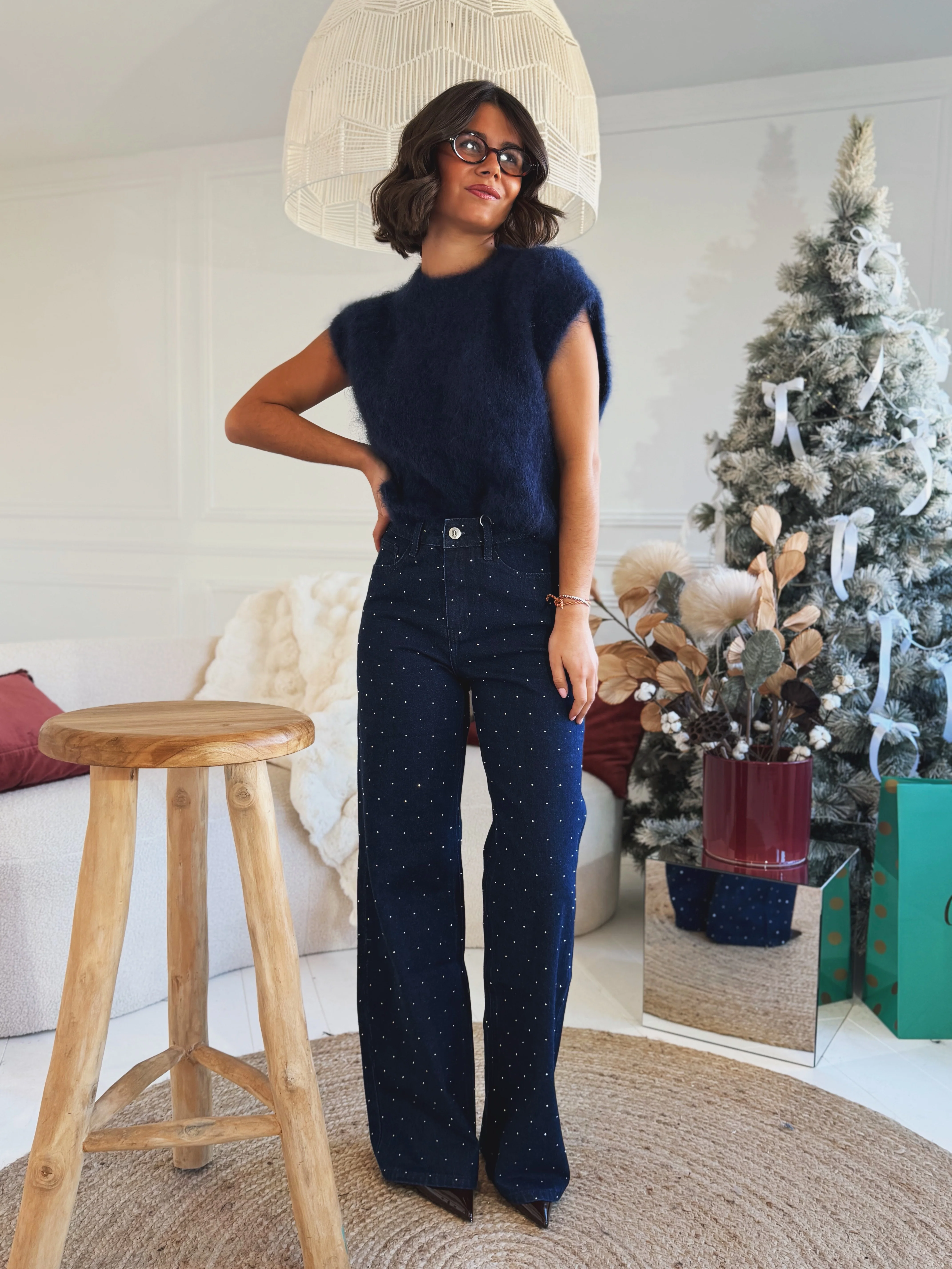 Pull sans manche MOHAIR marine - Image 7