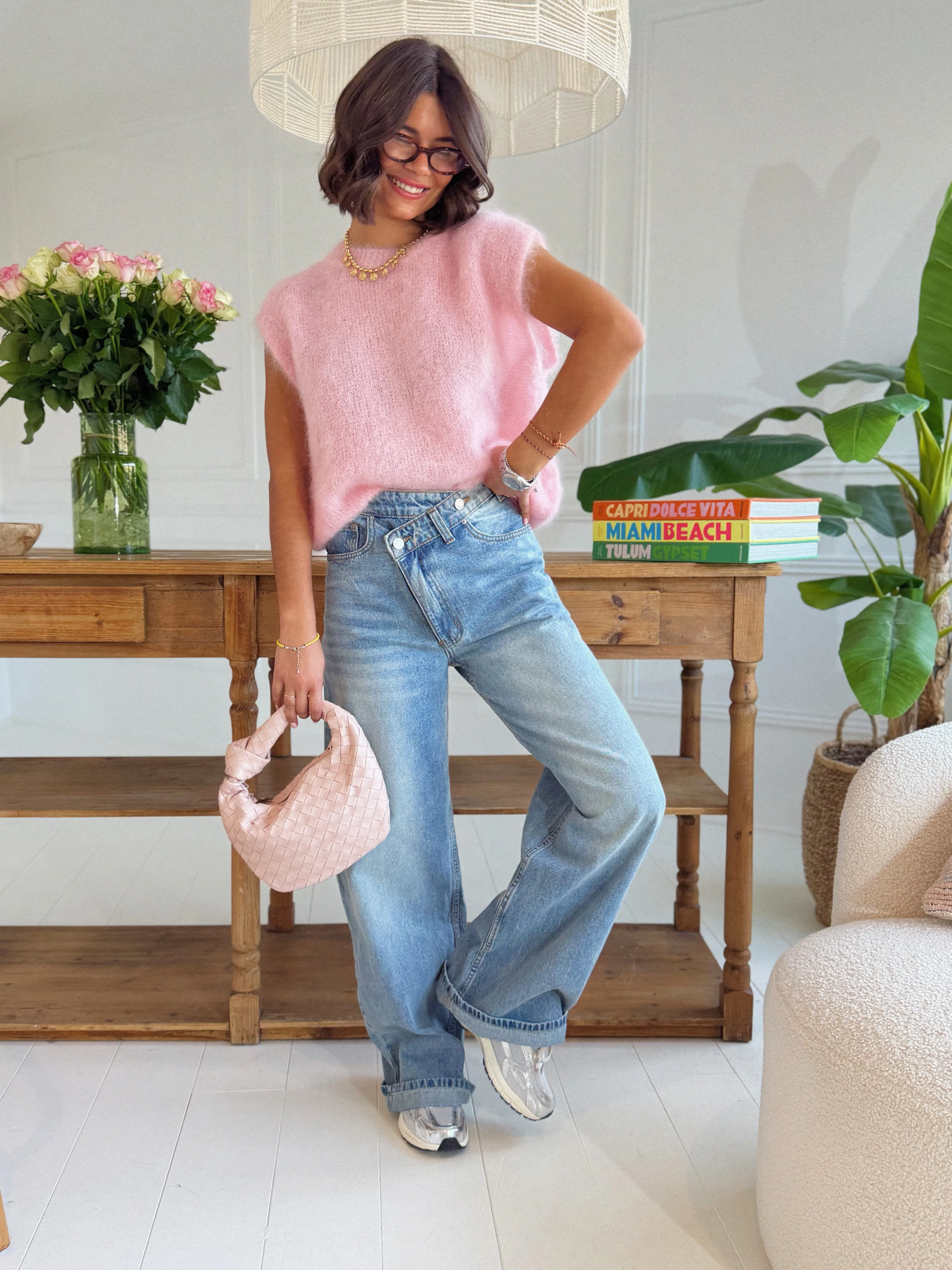 Jean ASYMÉTRIQUE denim clair - Image 2