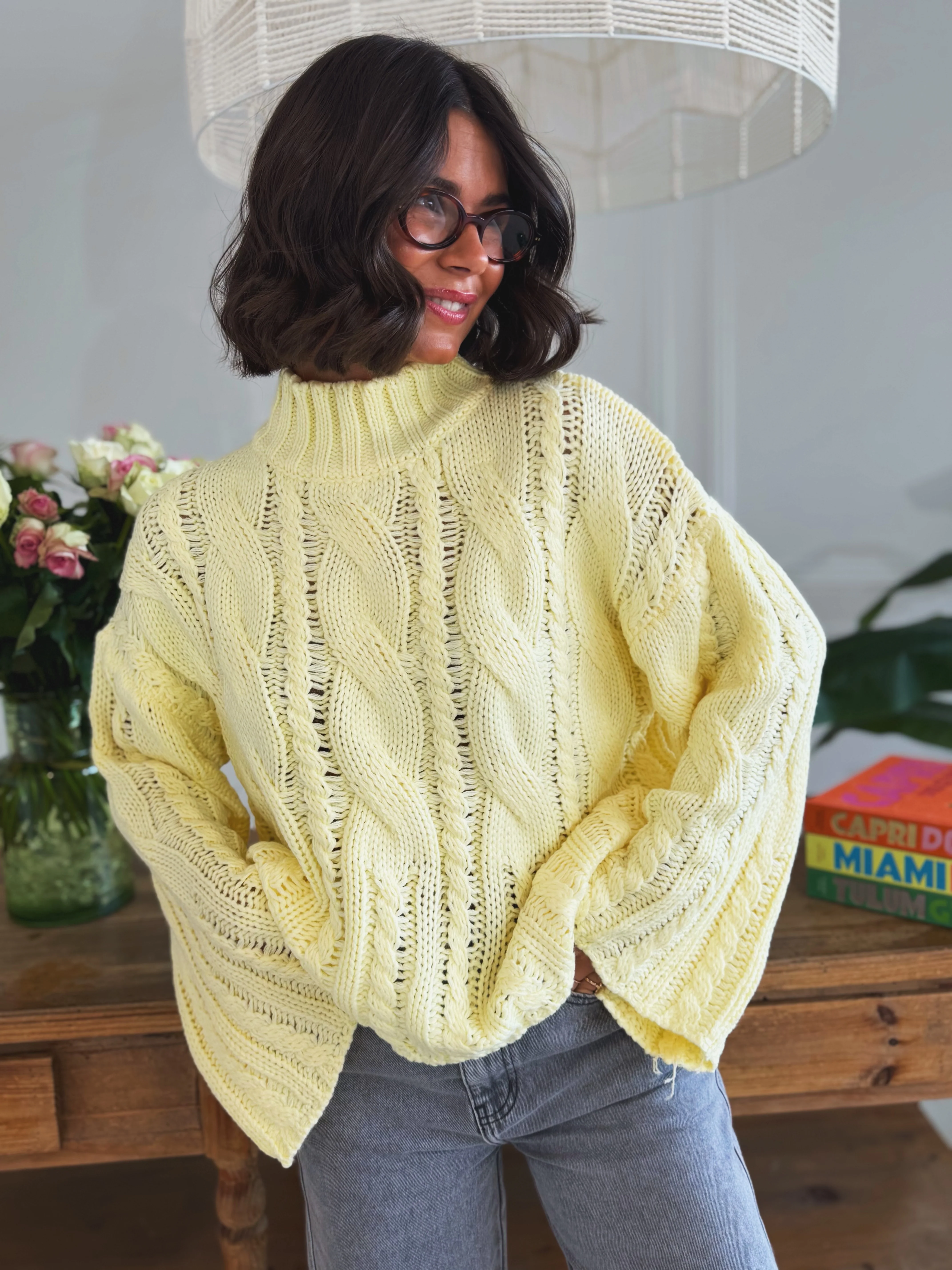 Pull TORSADÉ jaune - Image 2