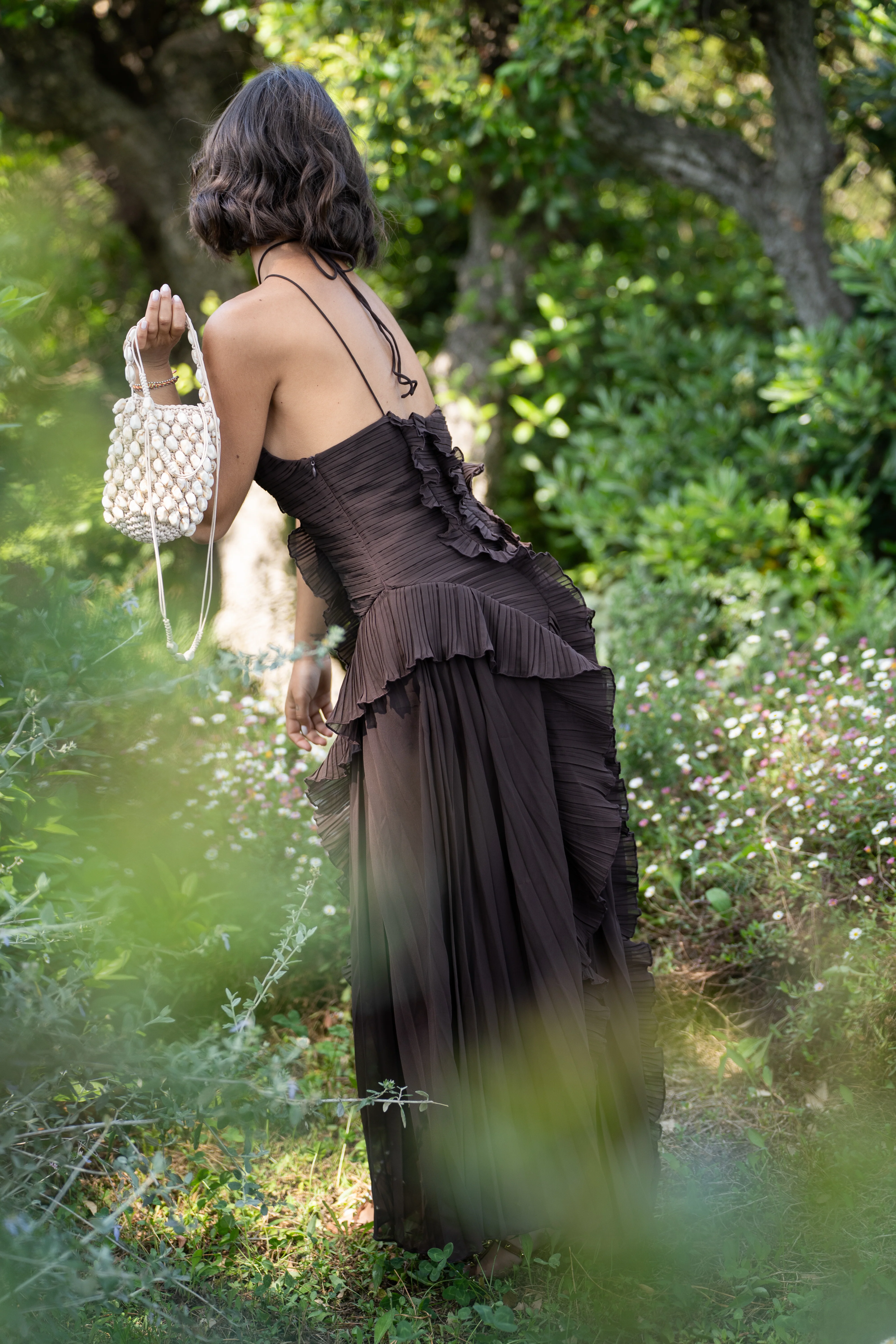 Robe longue VOLANTS chocolat - Image 8