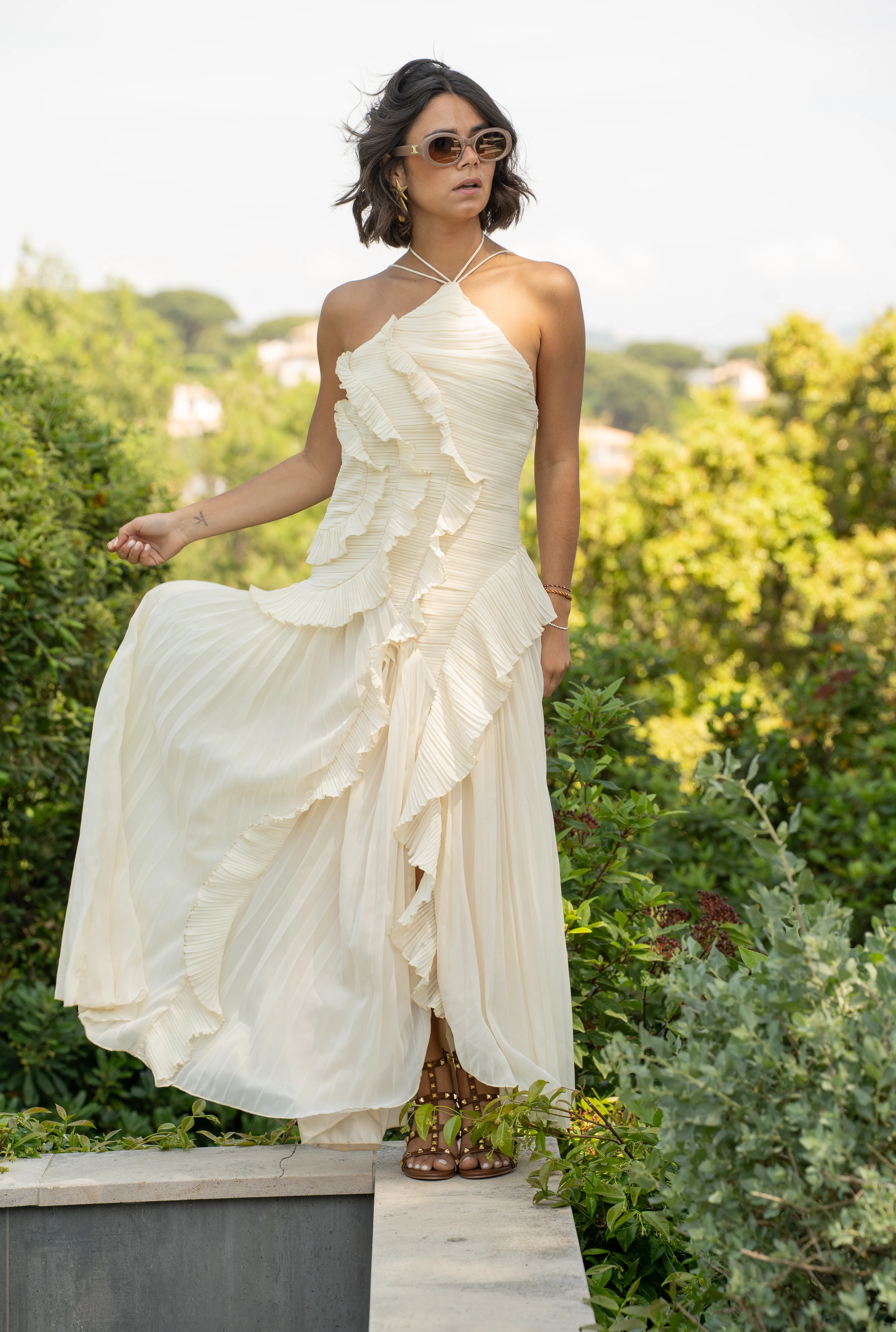 Robe longue VOLANTS jaune - Image 2