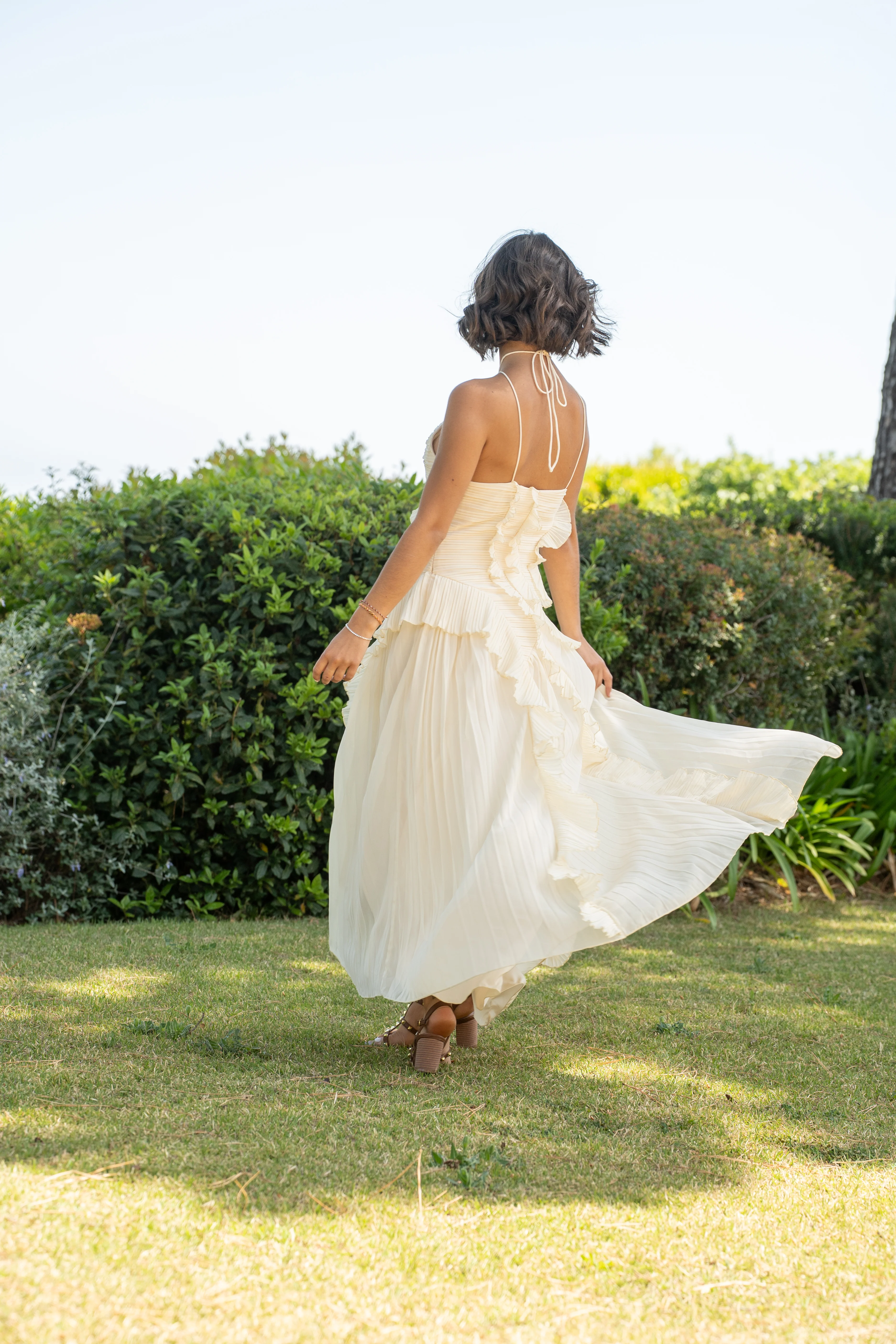 Robe longue VOLANTS jaune - Image 4