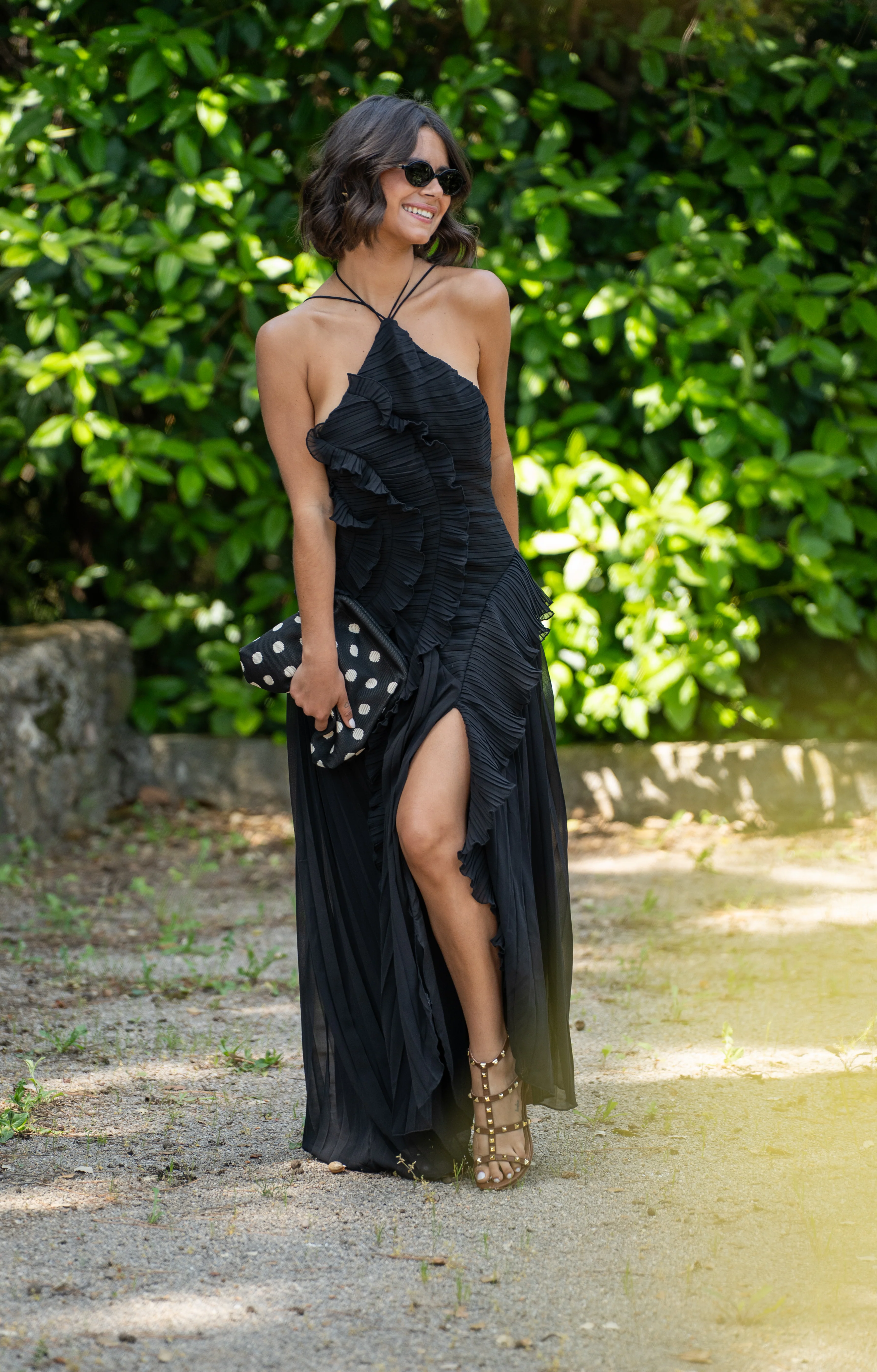 Robe longue VOLANTS  noir
