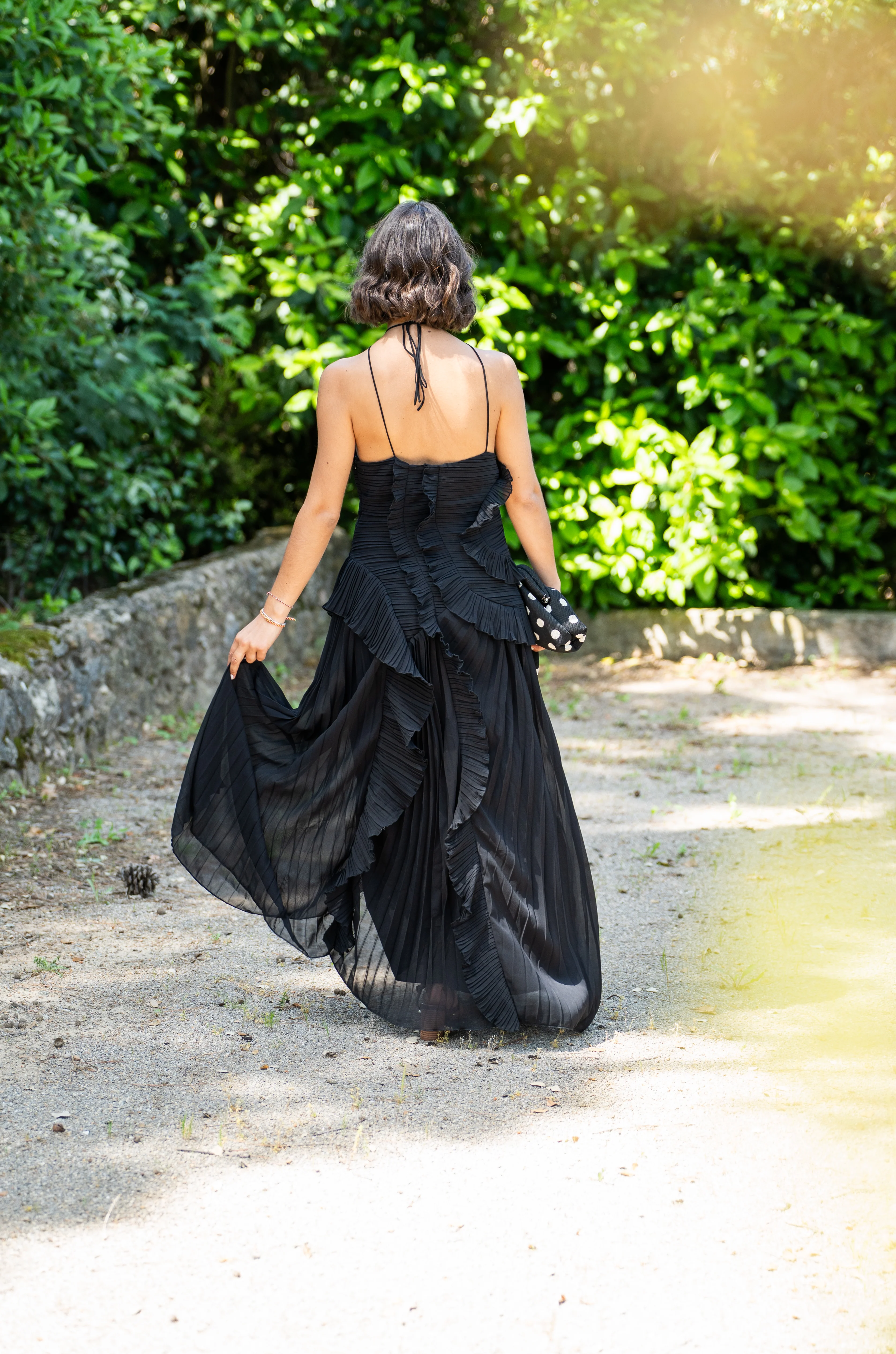 Robe longue VOLANTS  noir - Image 3