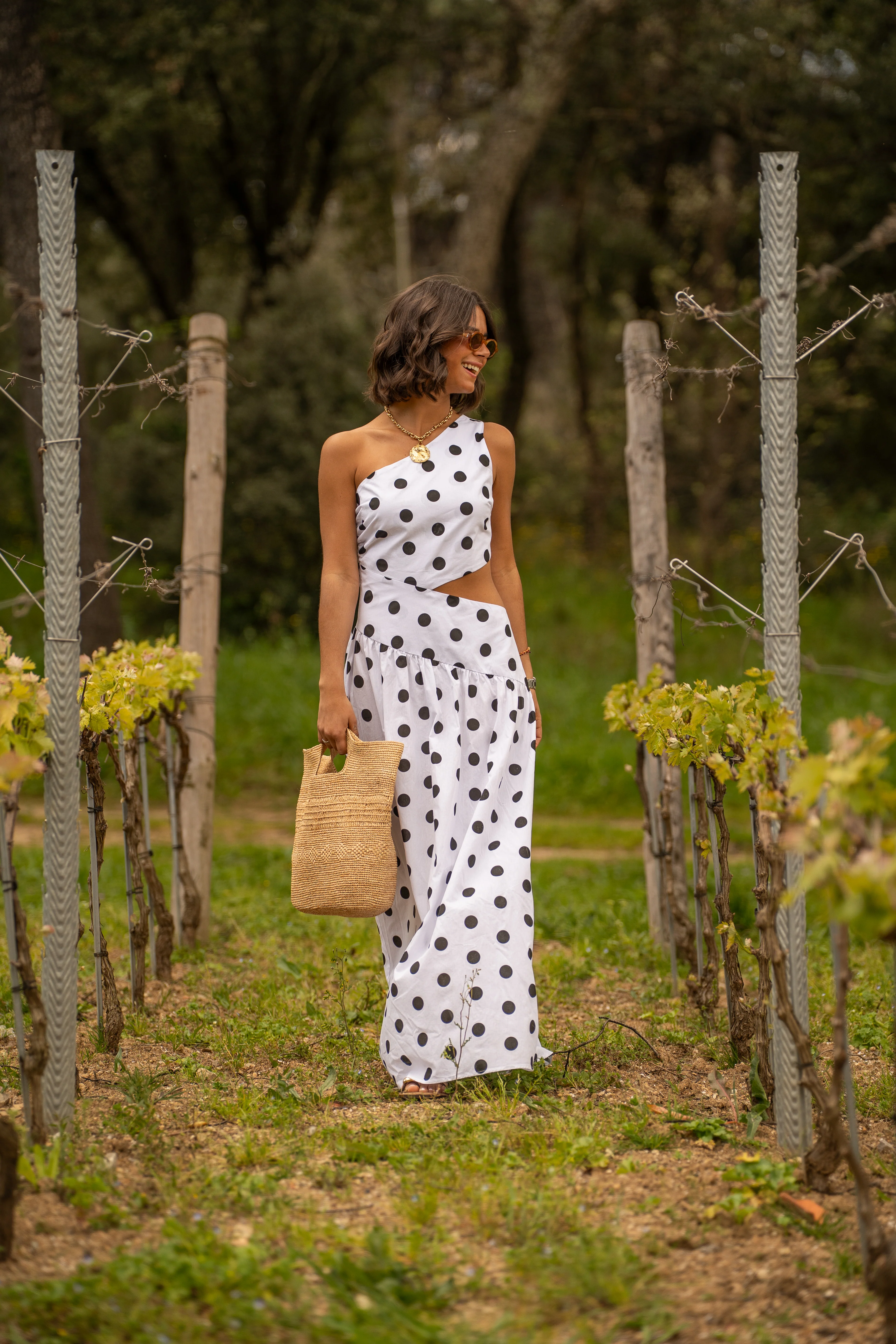 Robe ATHÈNES à pois blanc - Image 3