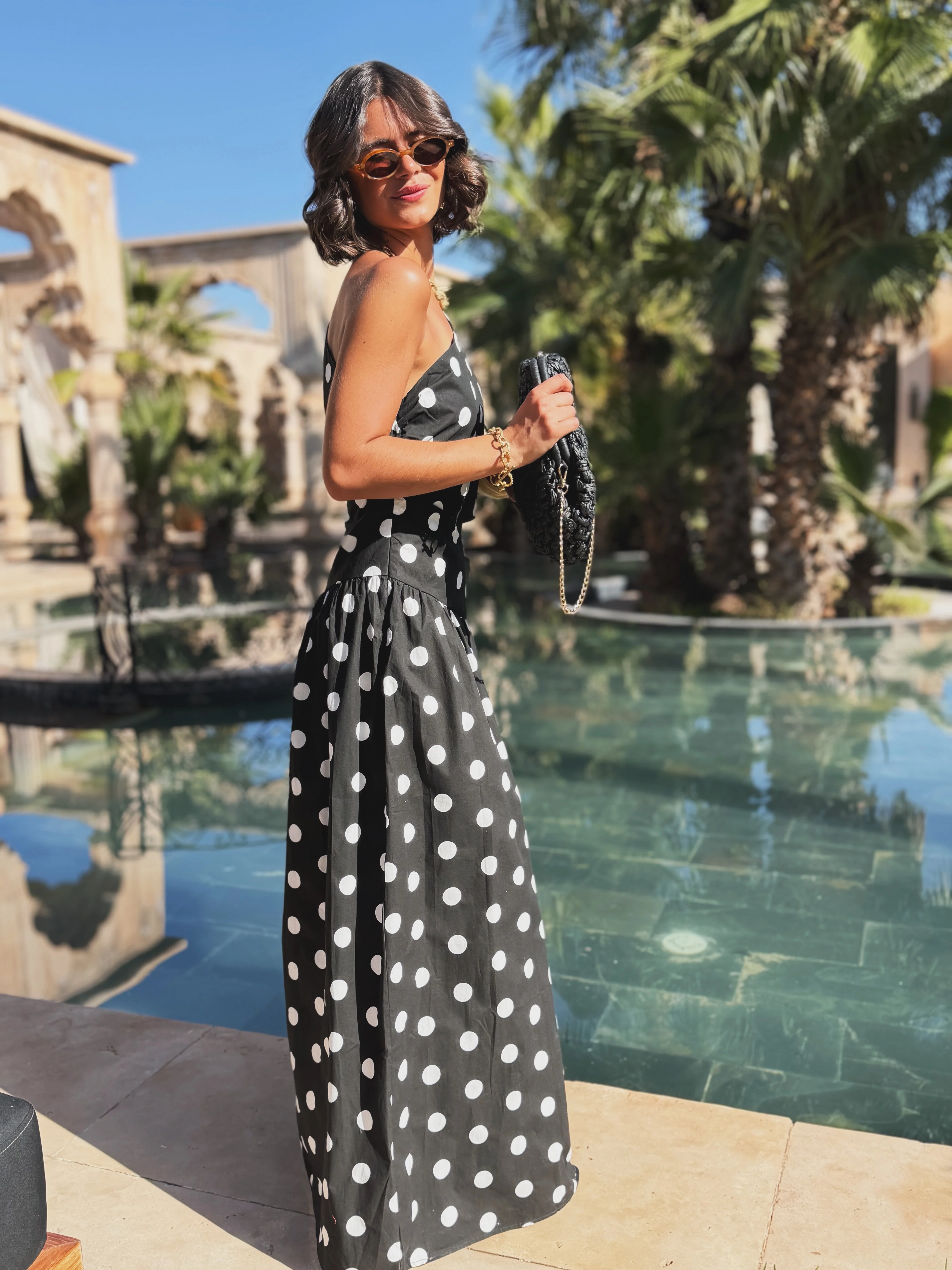 Robe ATHÈNES à pois noir - Image 3
