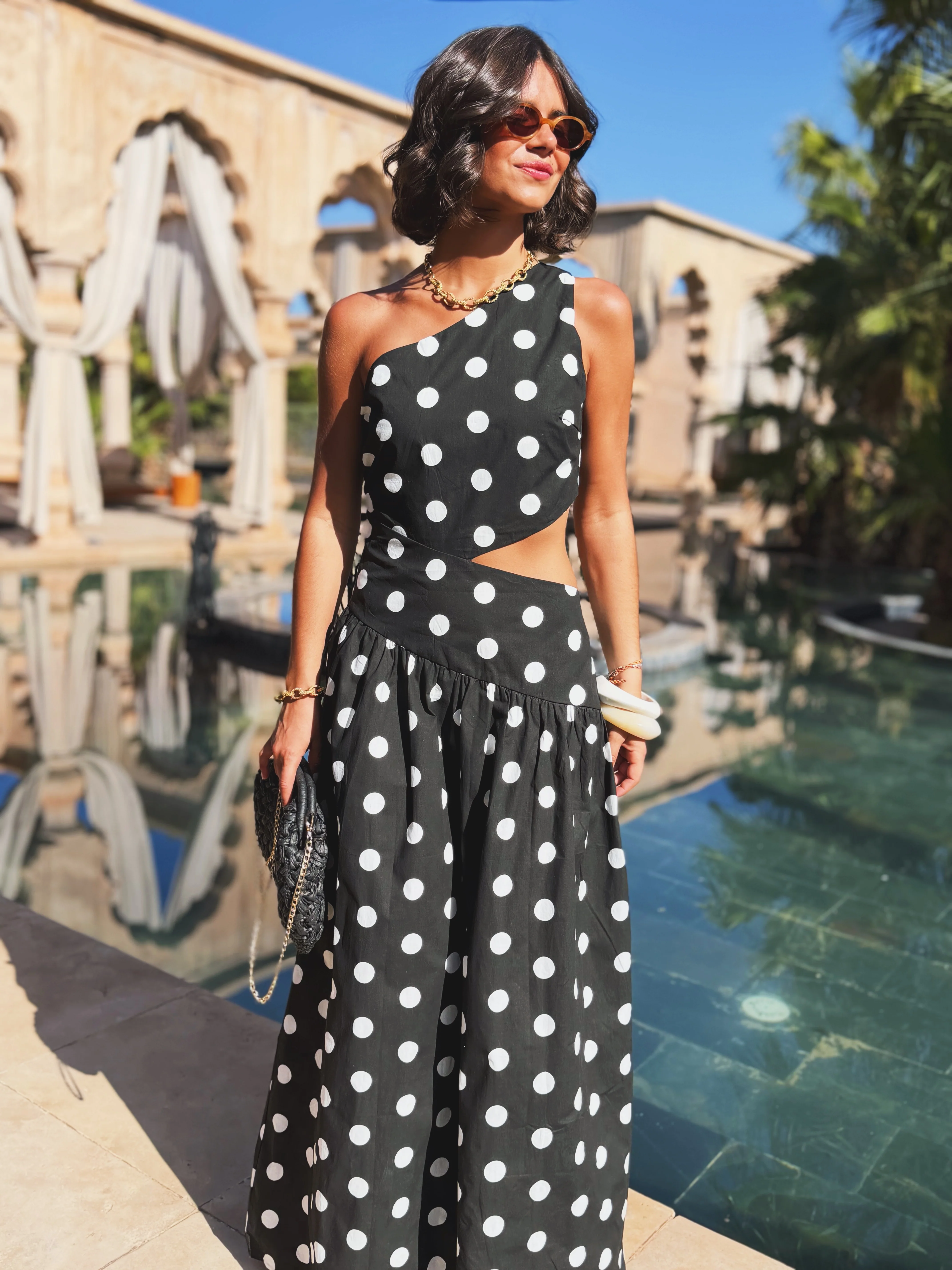 Robe ATHÈNES à pois noir - Image 5