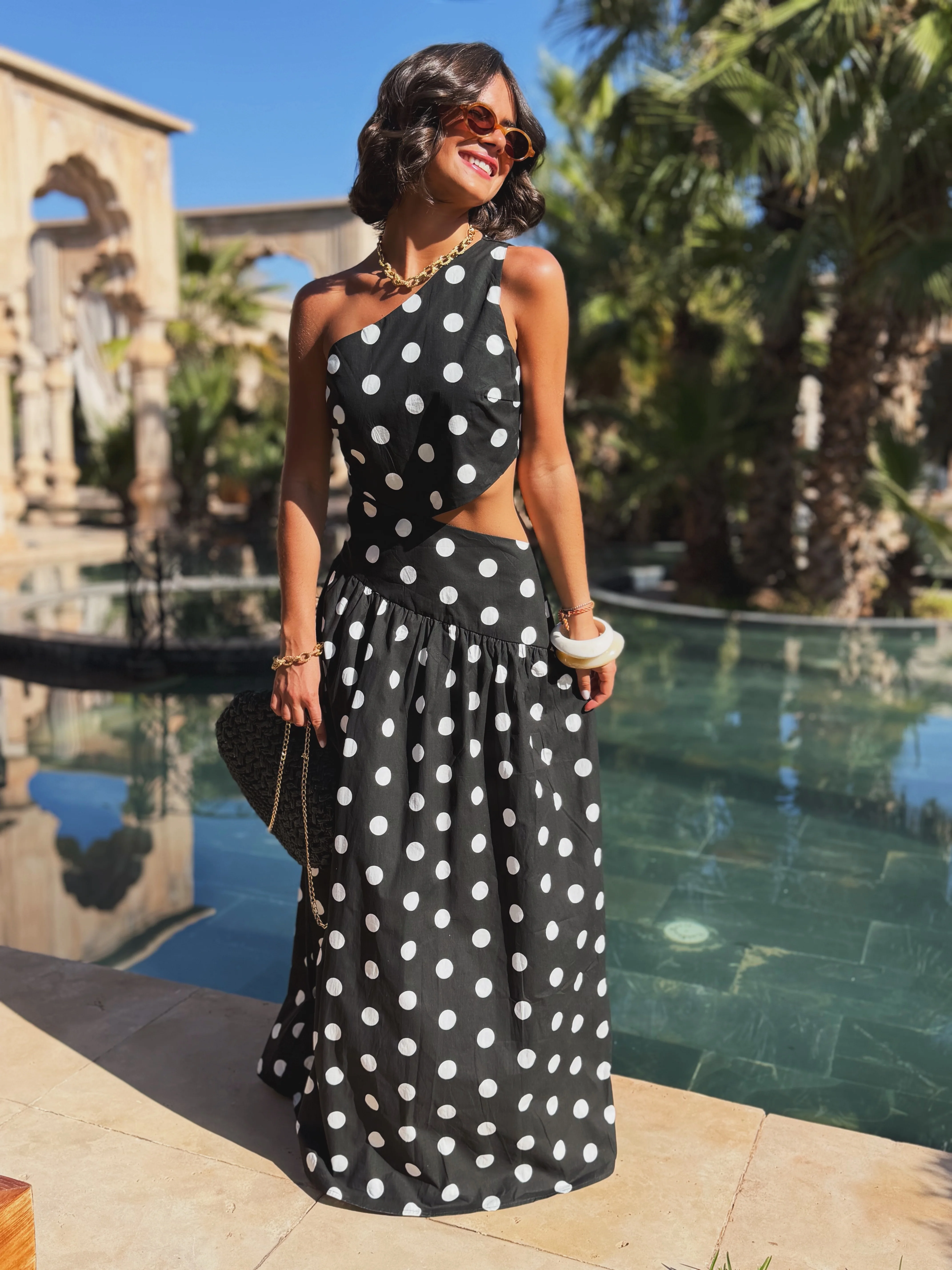 Robe ATHÈNES à pois noir - Image 6