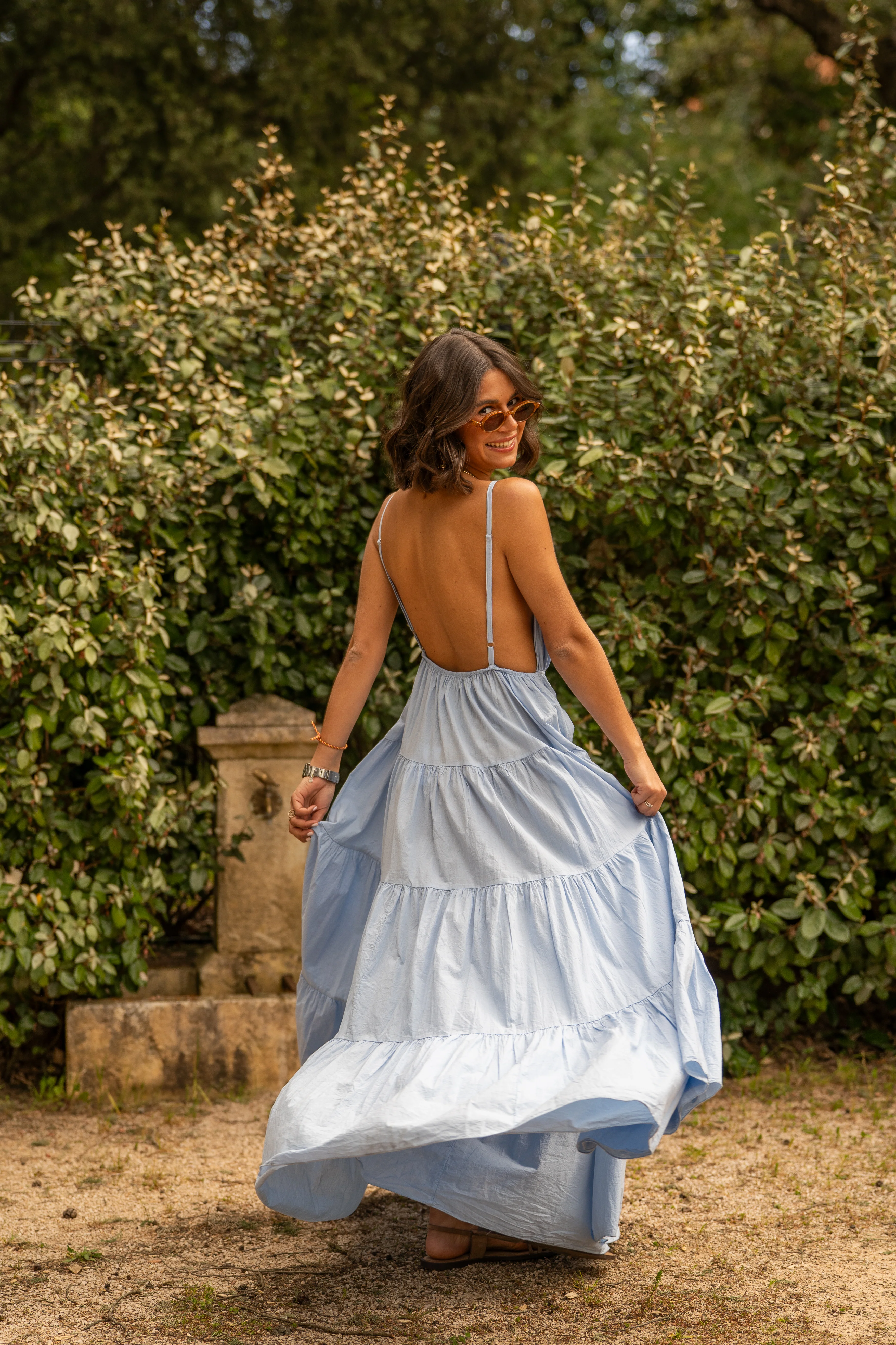 Robe en coton SOLEIL bleu ciel - Image 3