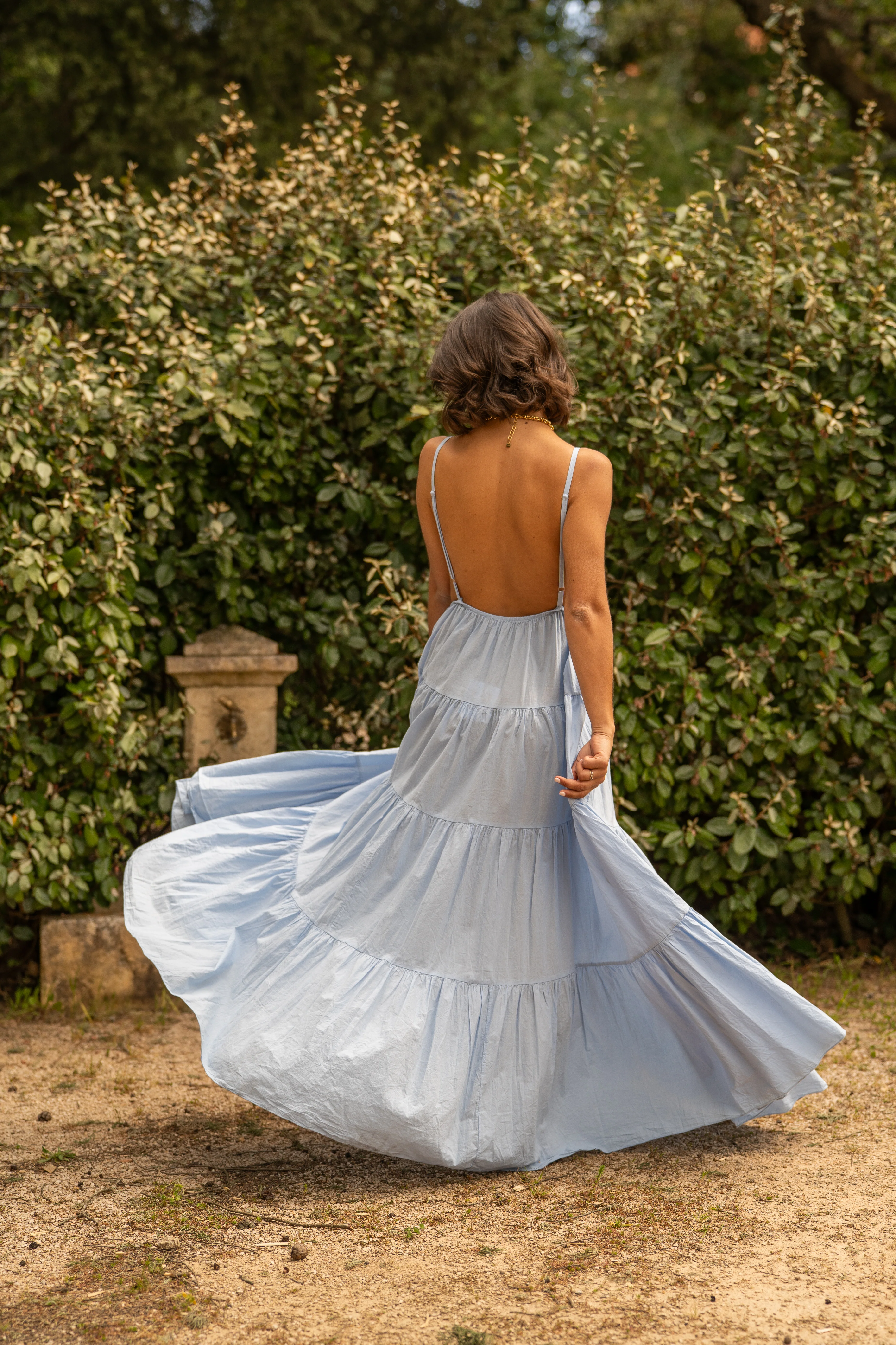 Robe en coton SOLEIL bleu ciel - Image 4