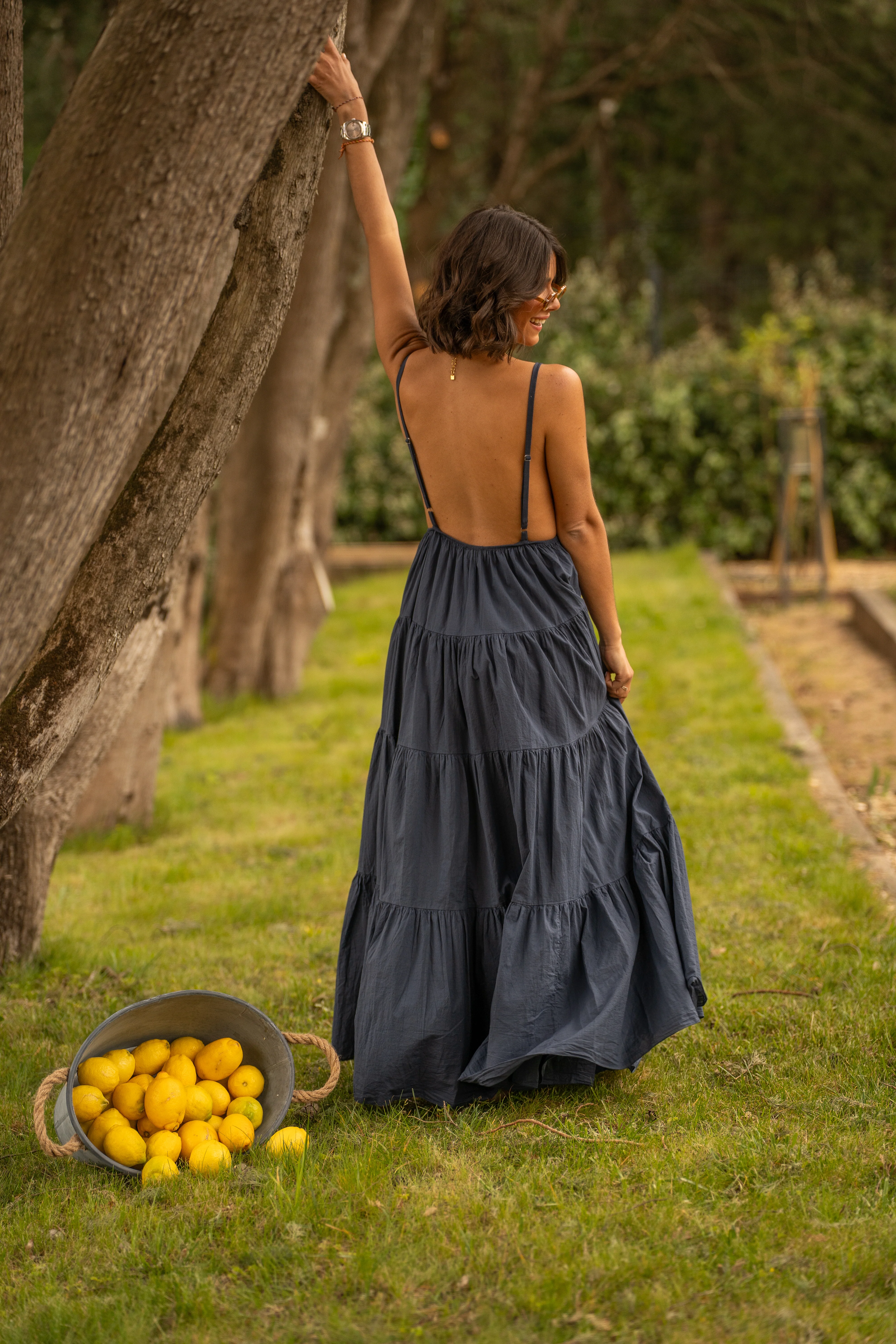 Robe en coton SOLEIL bleu marine - Image 6