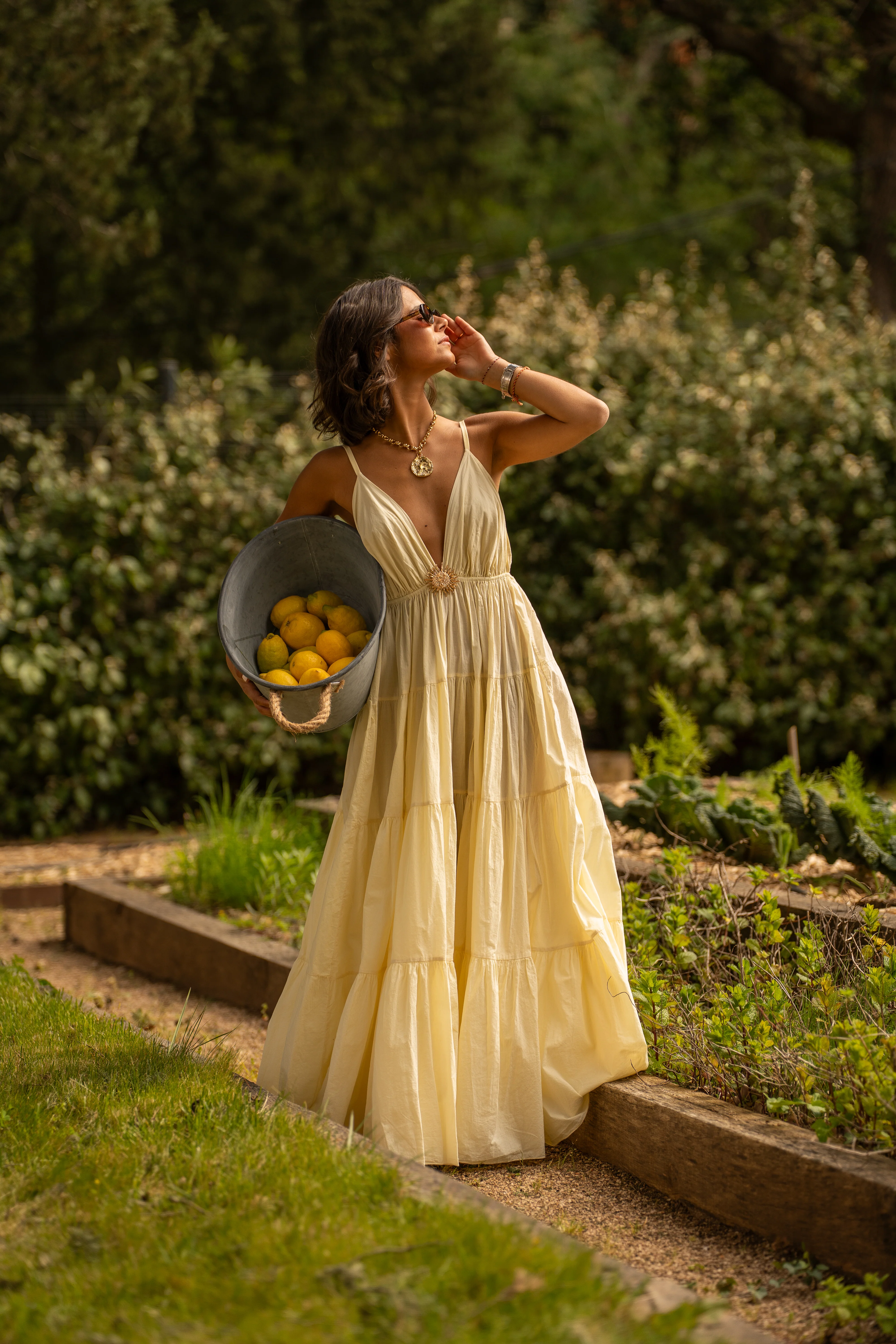 Robe en coton SOLEIL jaune pastel - Image 3