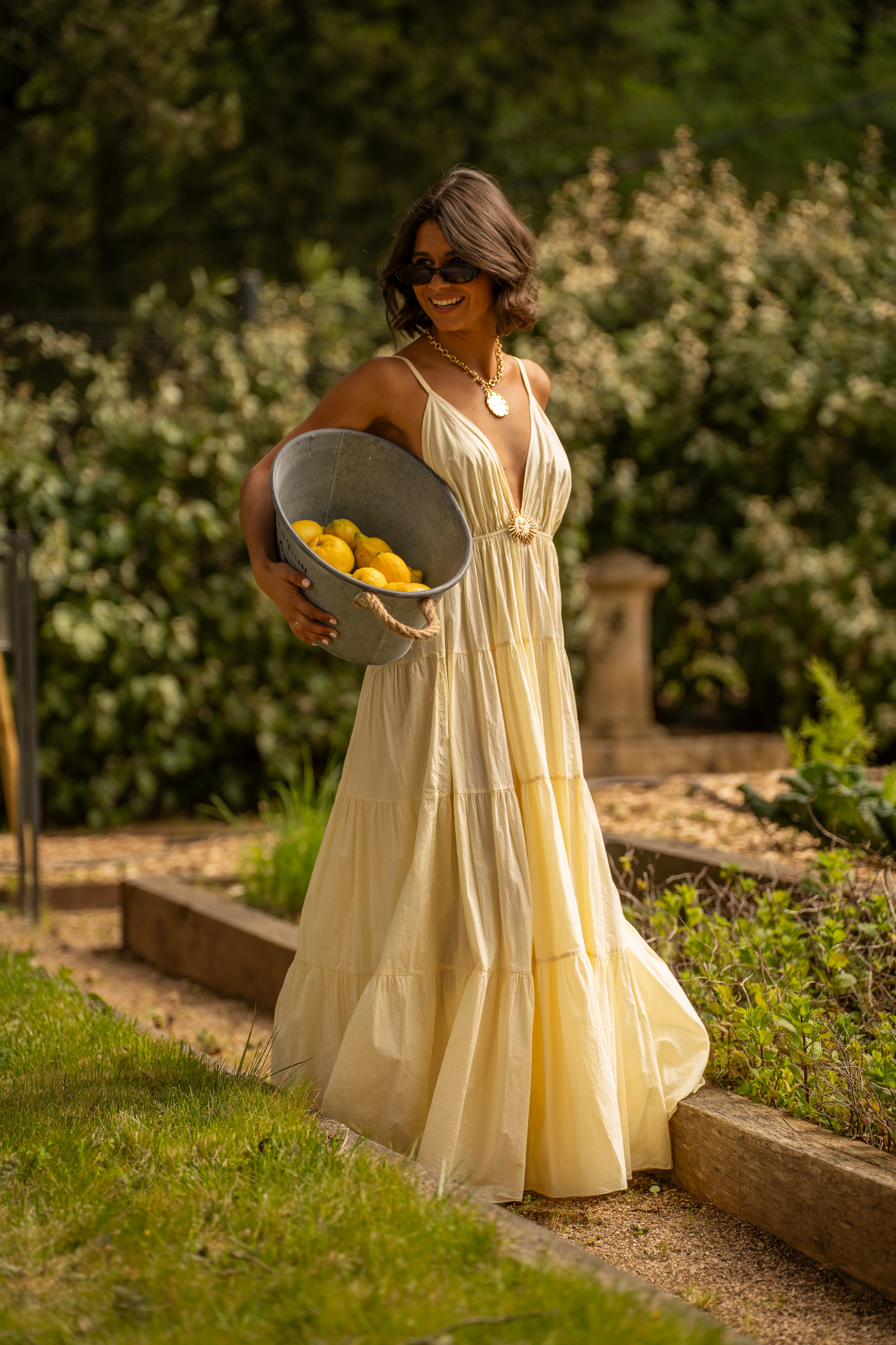 Robe en coton SOLEIL jaune pastel - Image 6