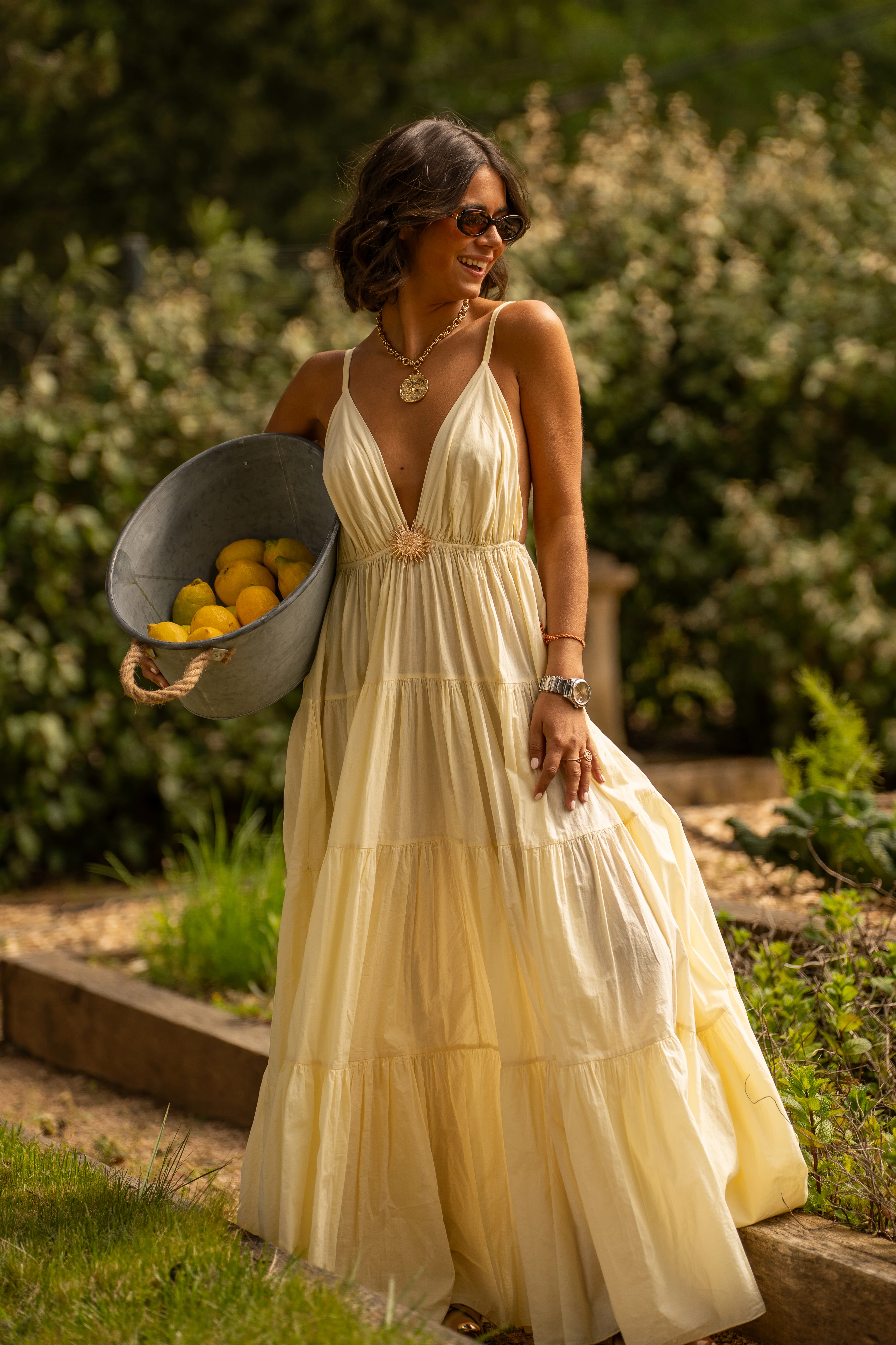 Robe en coton SOLEIL jaune pastel - Image 8