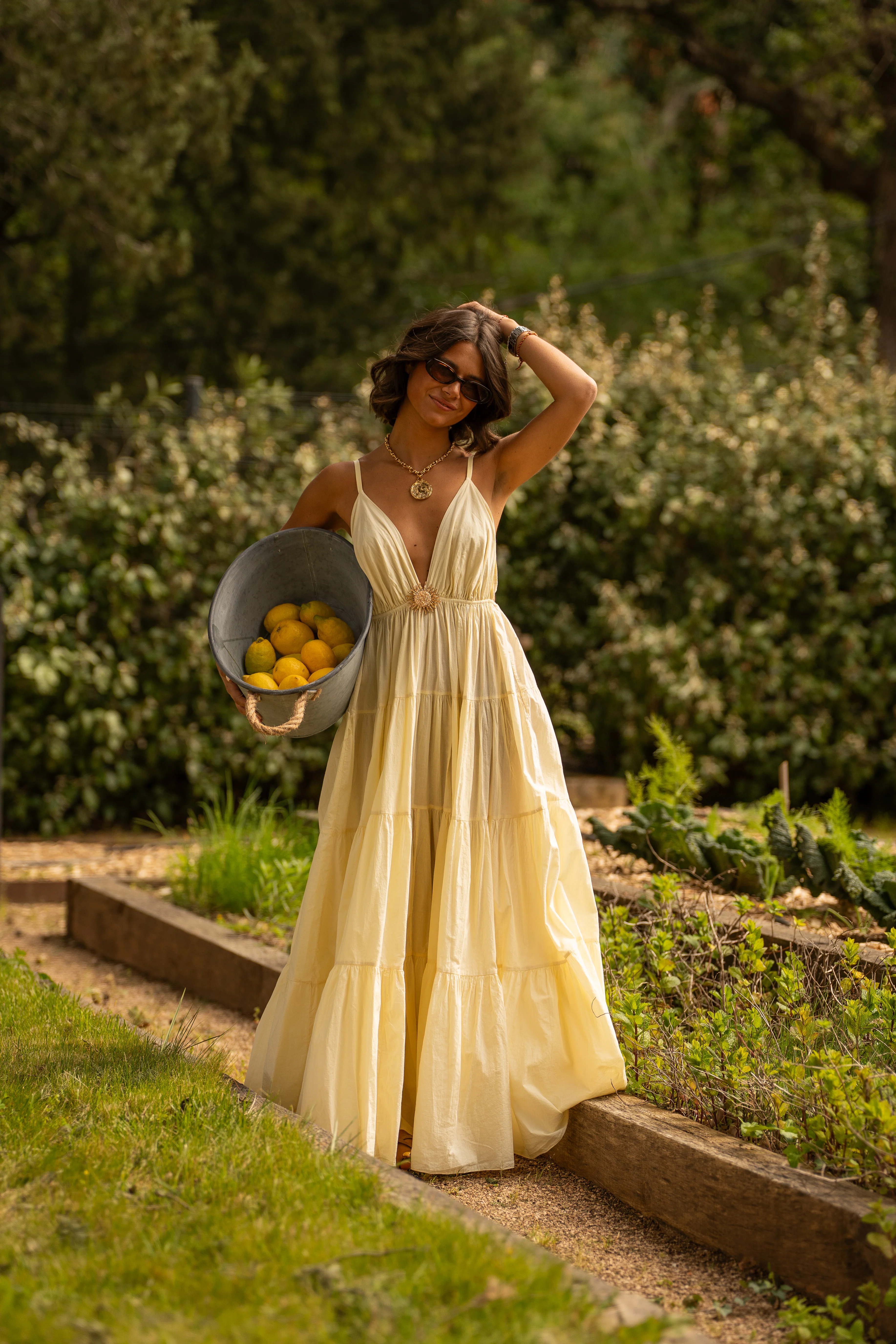 Robe en coton SOLEIL jaune pastel - Image 9