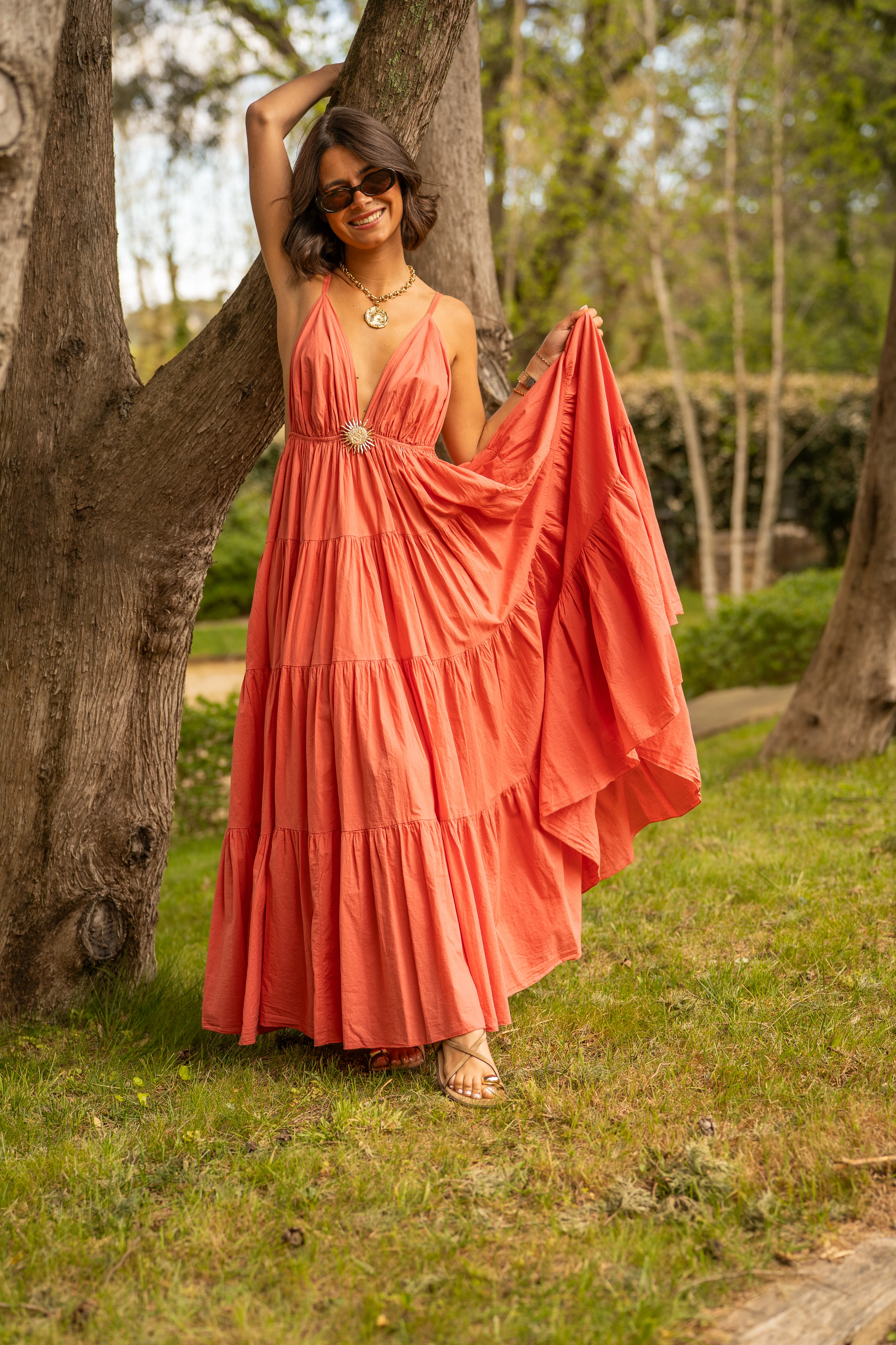Robe en coton SOLEIL rose - Image 6