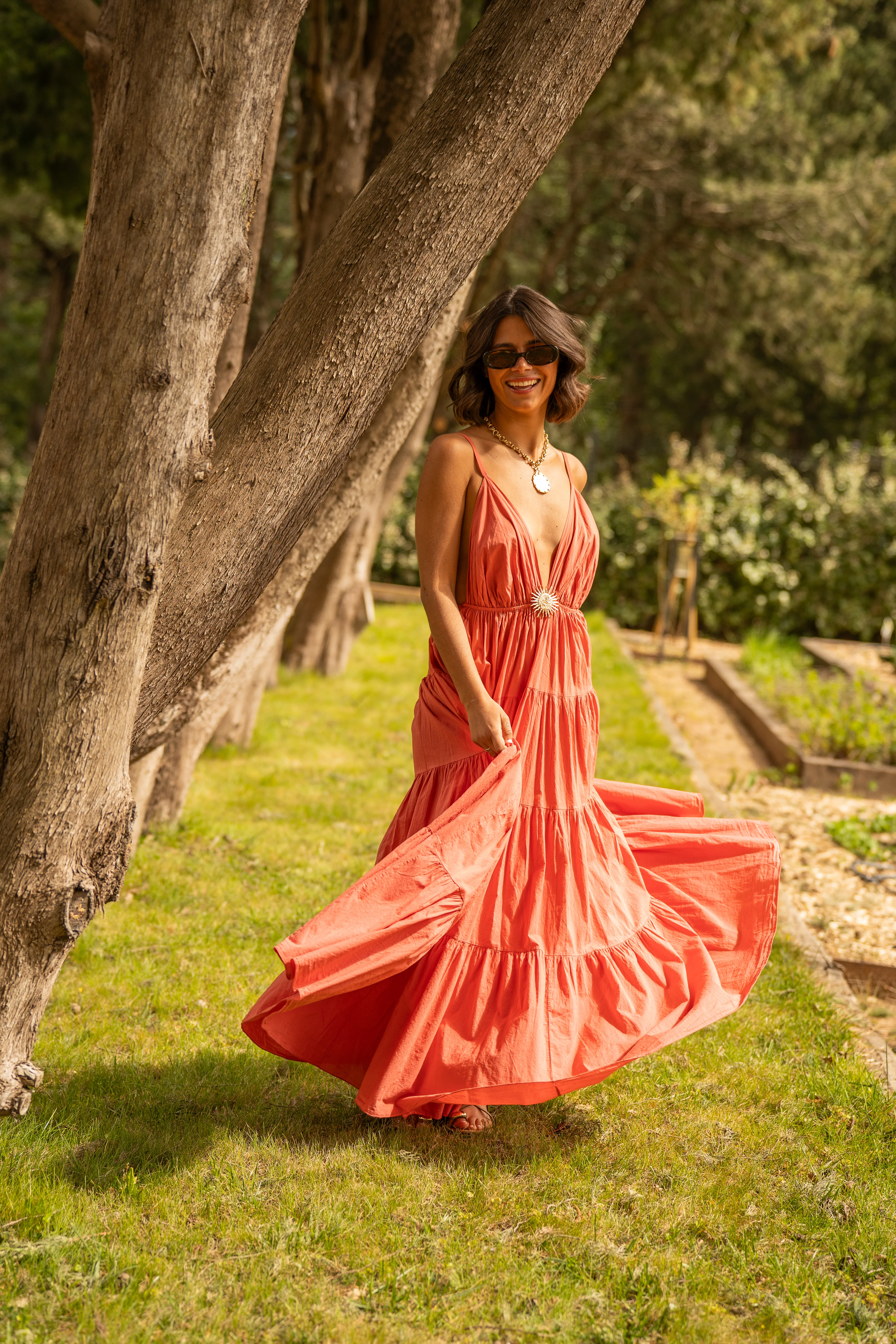 Robe en coton SOLEIL rose - Image 7