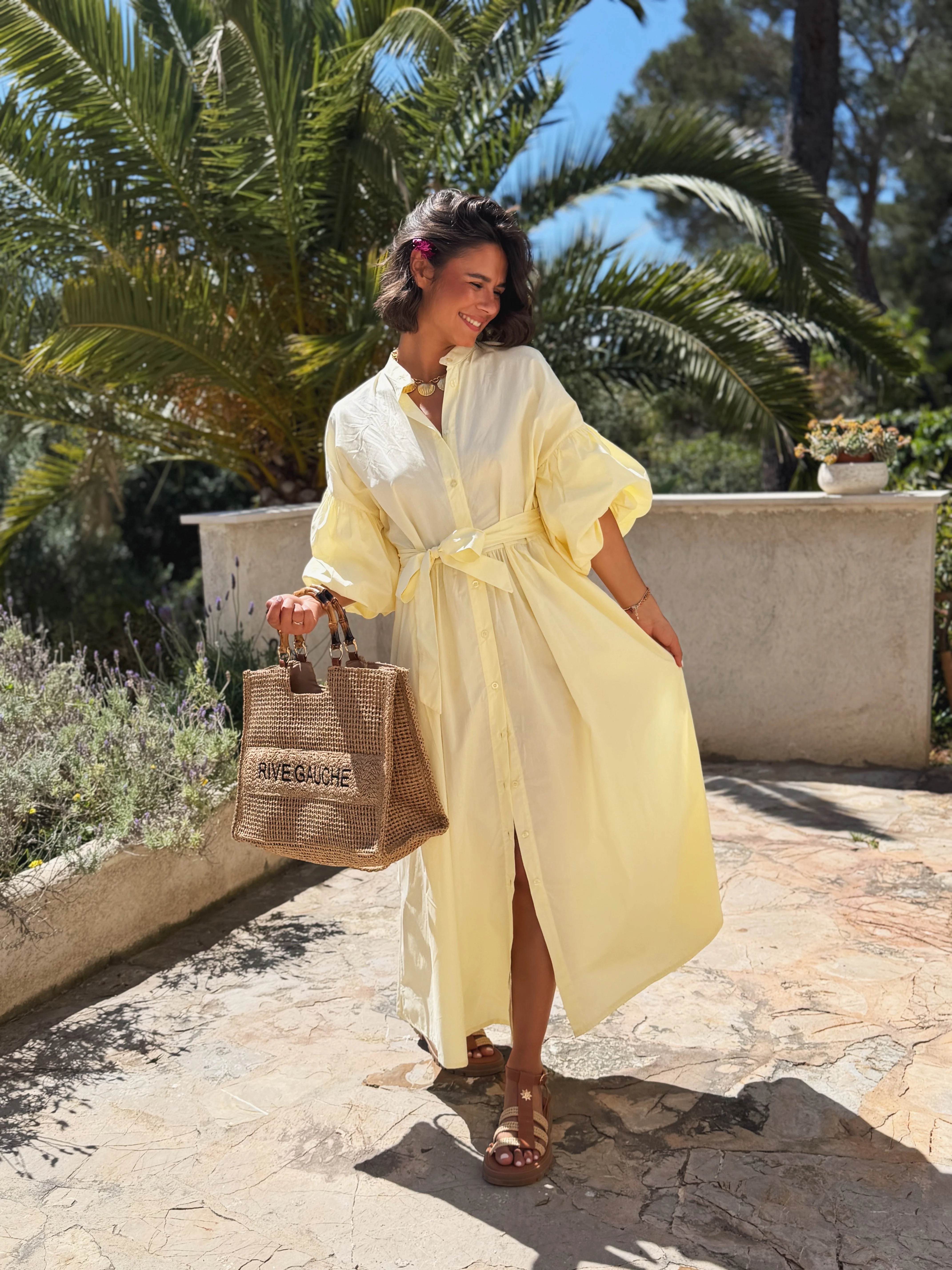 Robe longue AMAYA jaune - Image 2