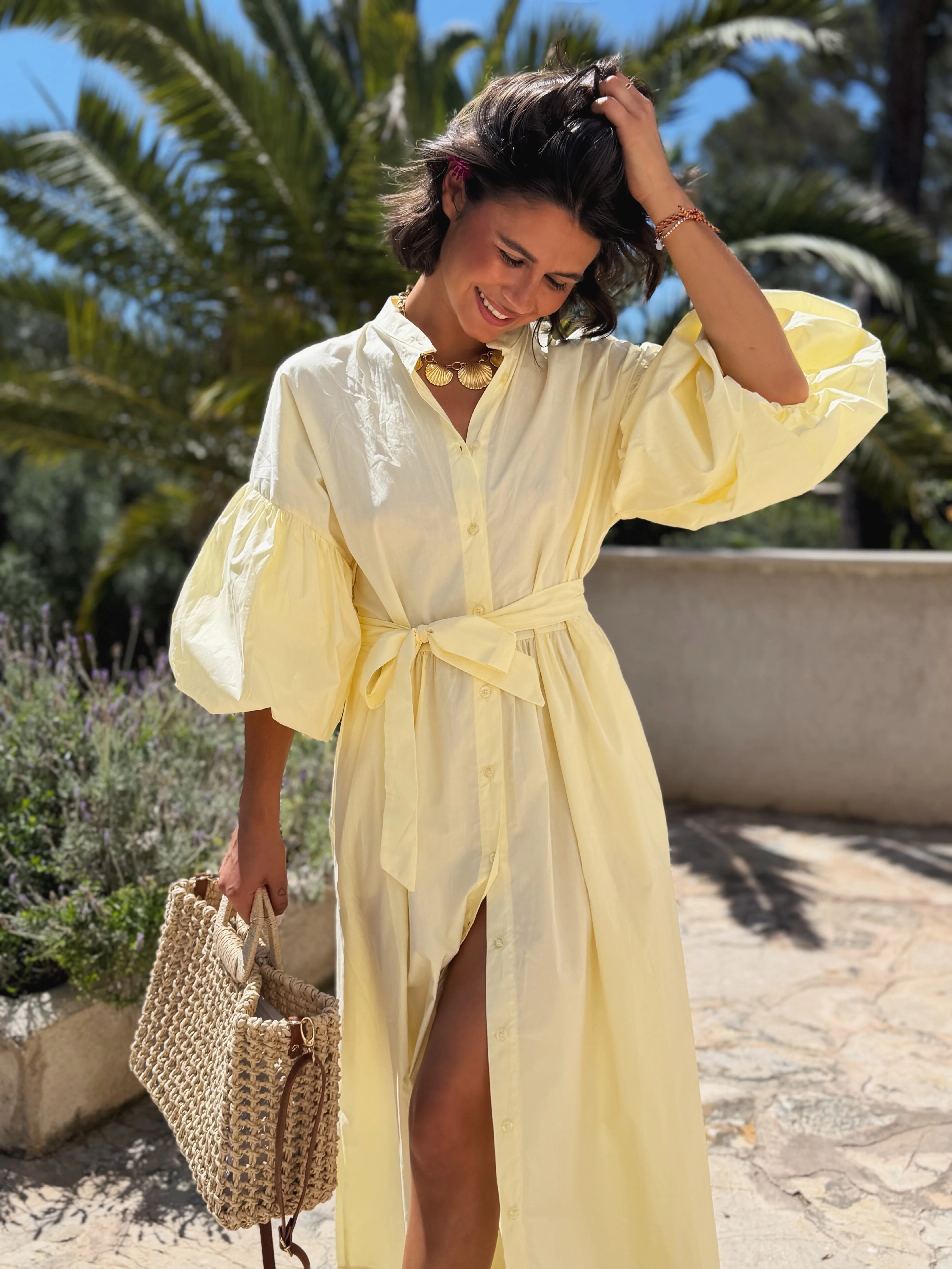 Robe longue AMAYA jaune - Image 3