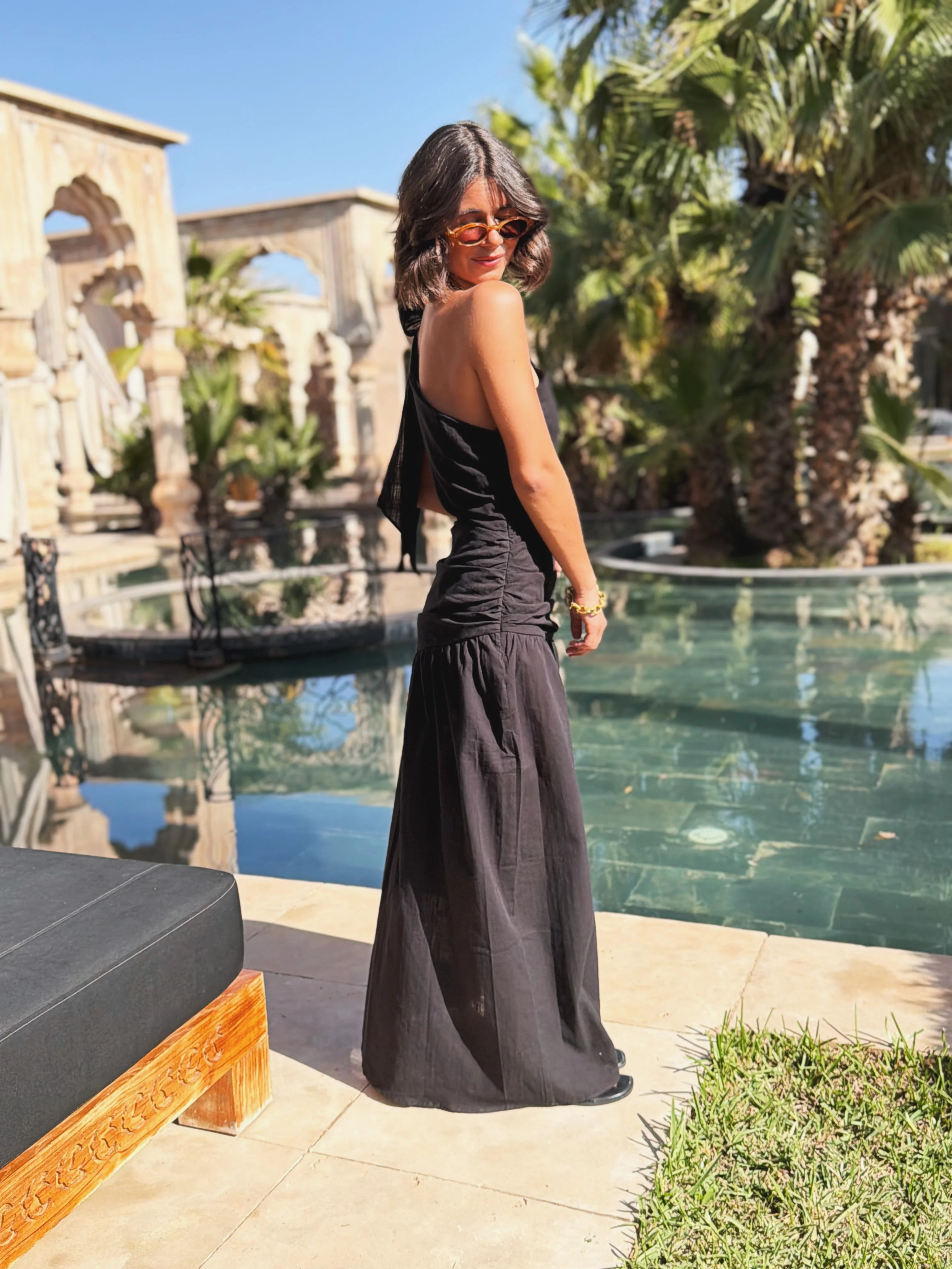 Robe JULIANE noir noeud - Image 3