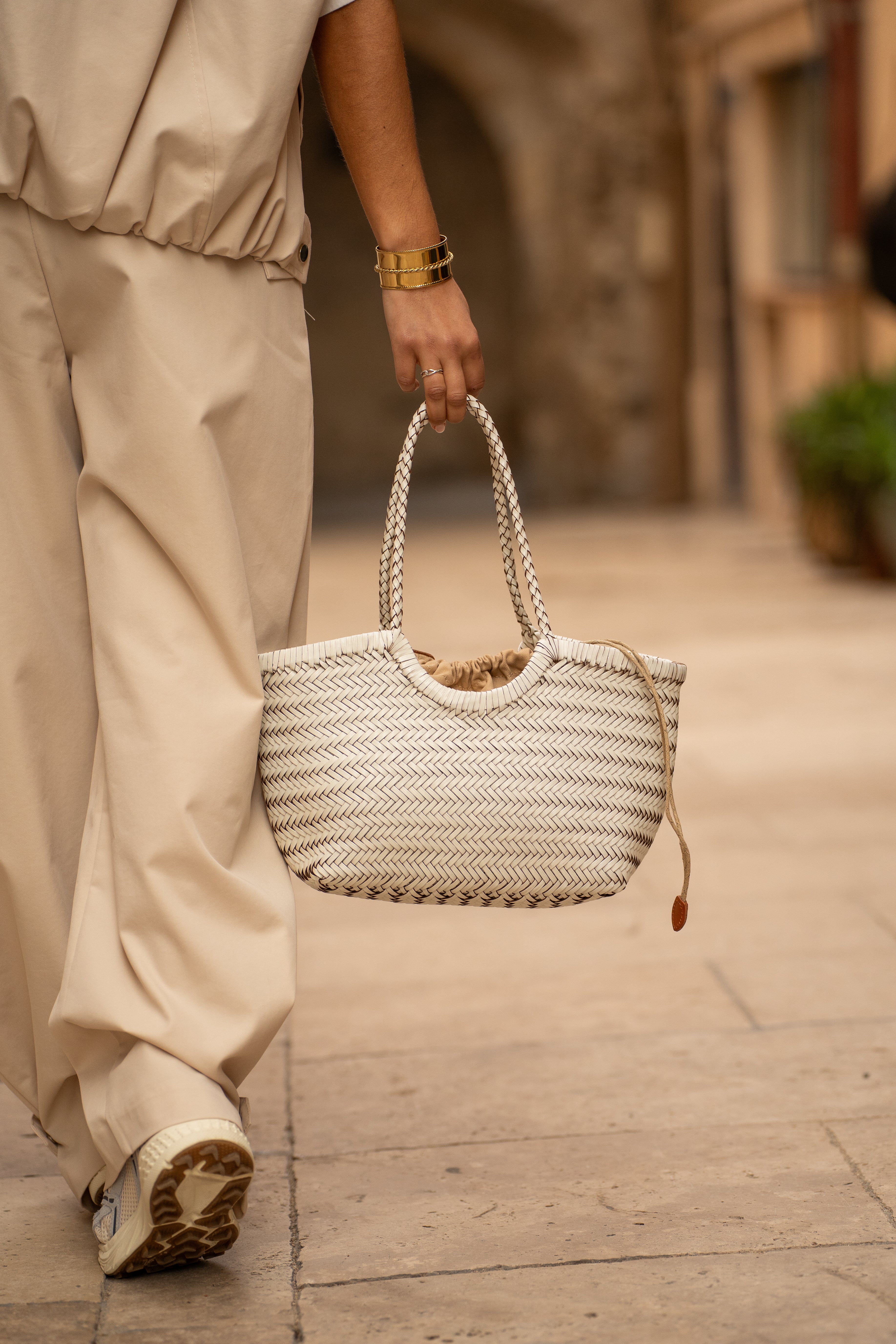 Sac TRESSÉ en cuir blanc - Image 3