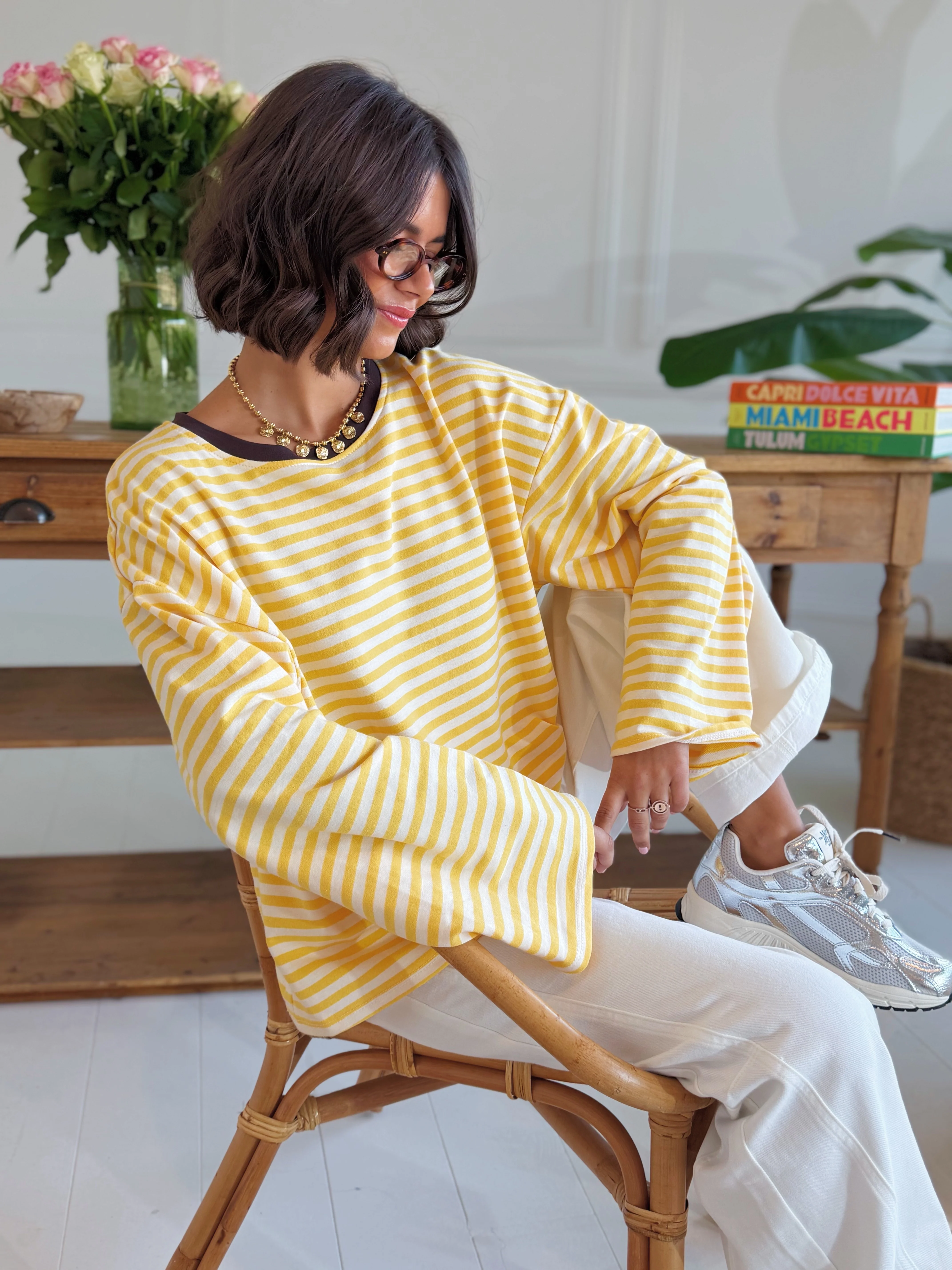 Tee-shirt MARINIÈRE jaune&blanc