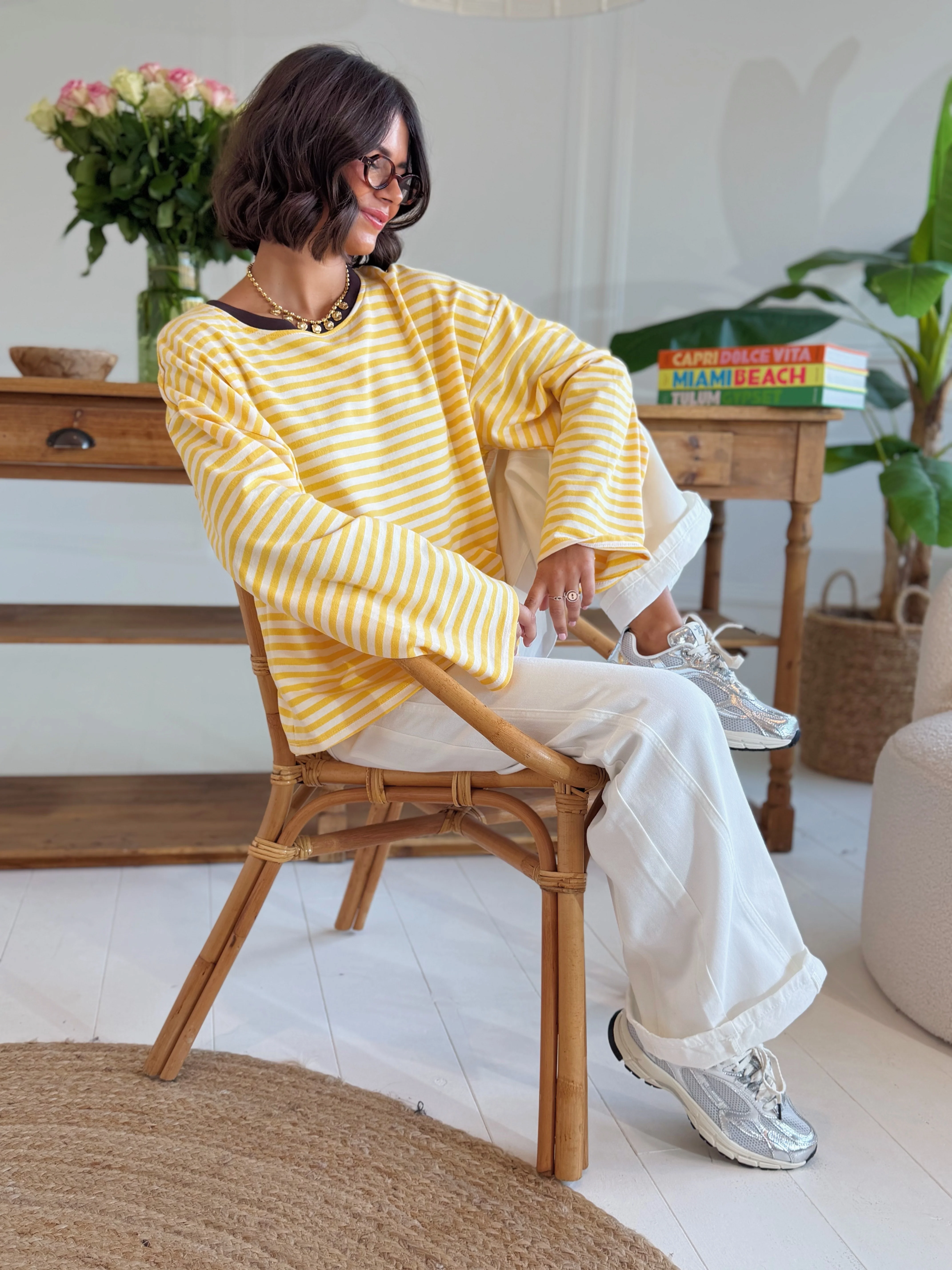 Tee-shirt MARINIÈRE jaune&blanc - Image 2