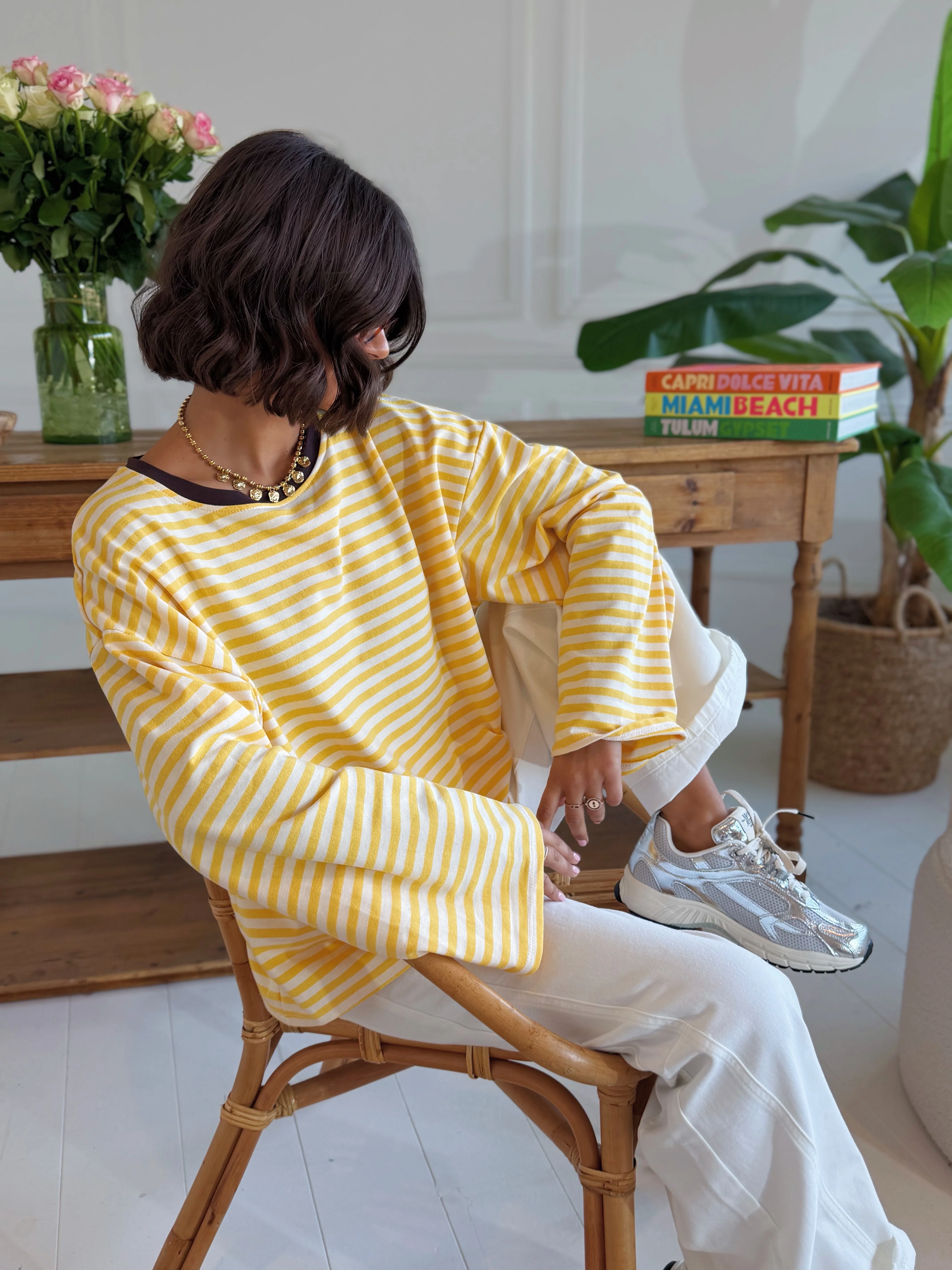 Tee-shirt MARINIÈRE jaune&blanc - Image 3