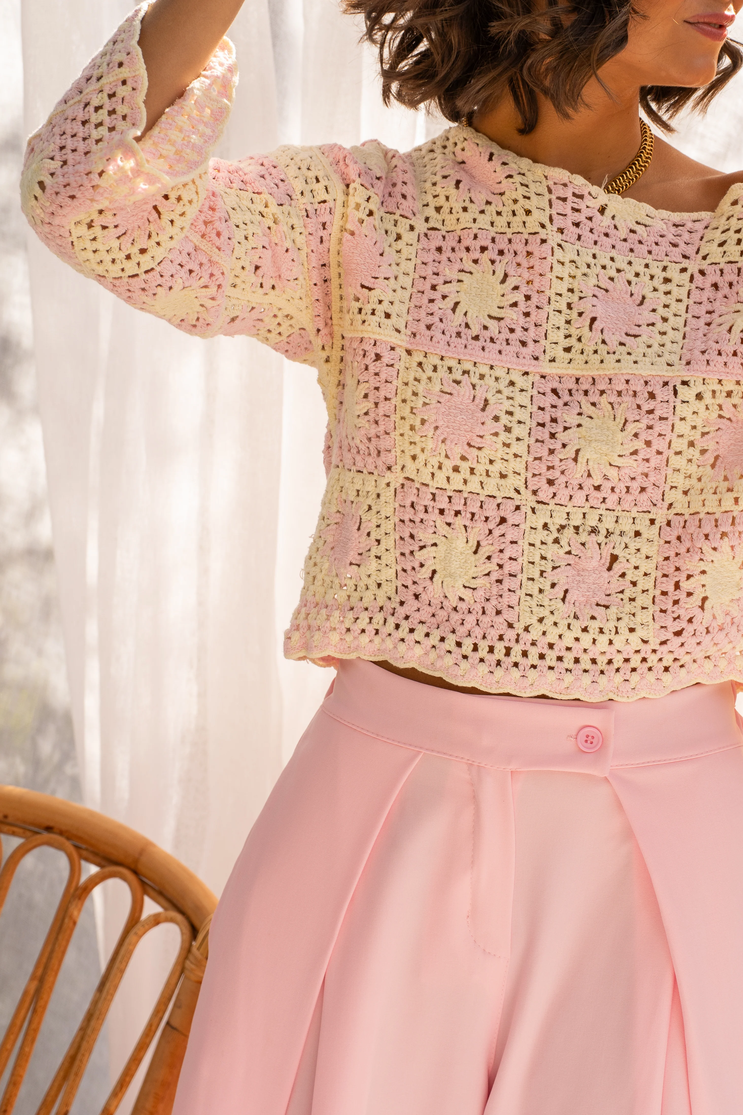 Top en crochet SUN rose - Image 3