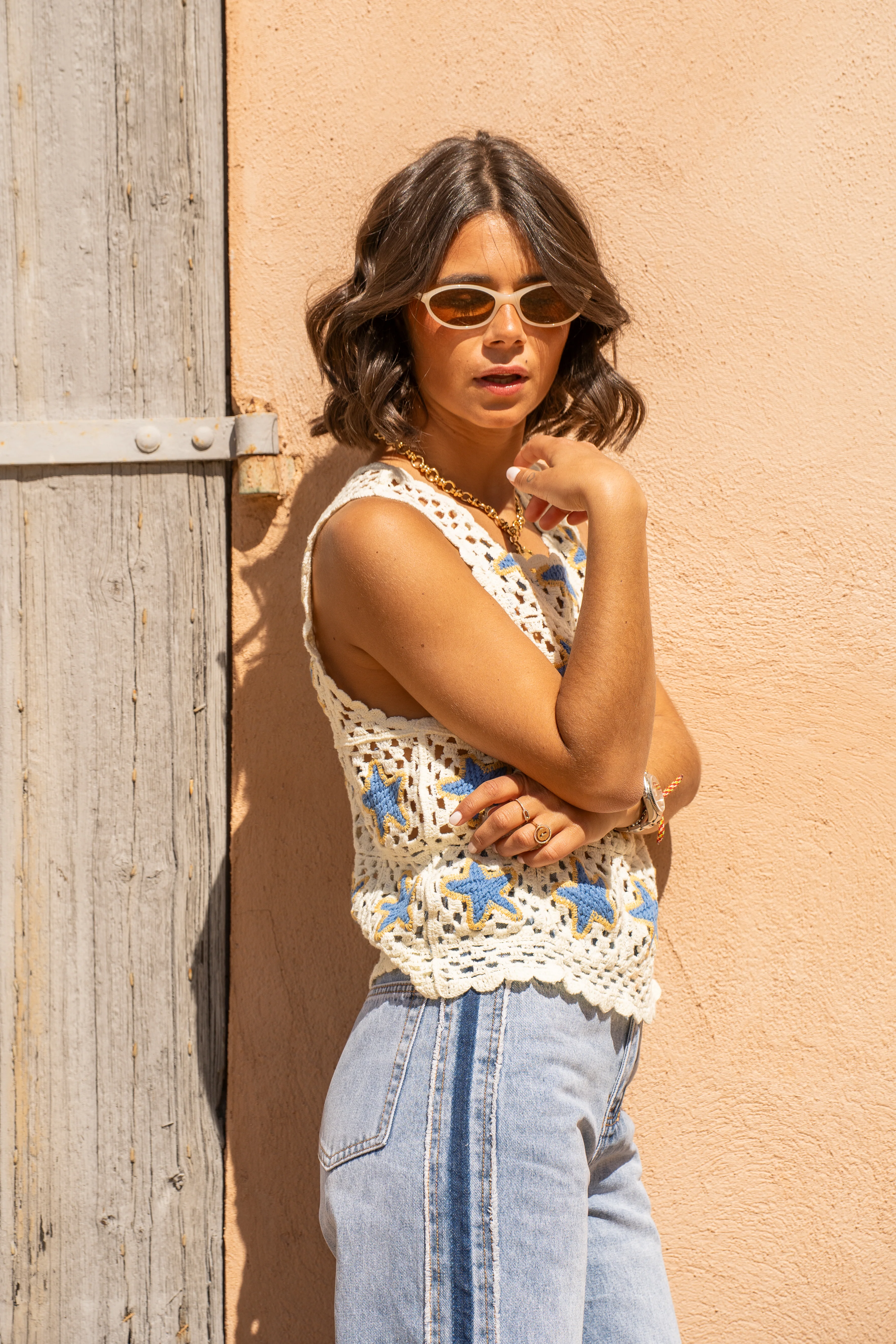 Top en crochet STAR bleu - Image 7