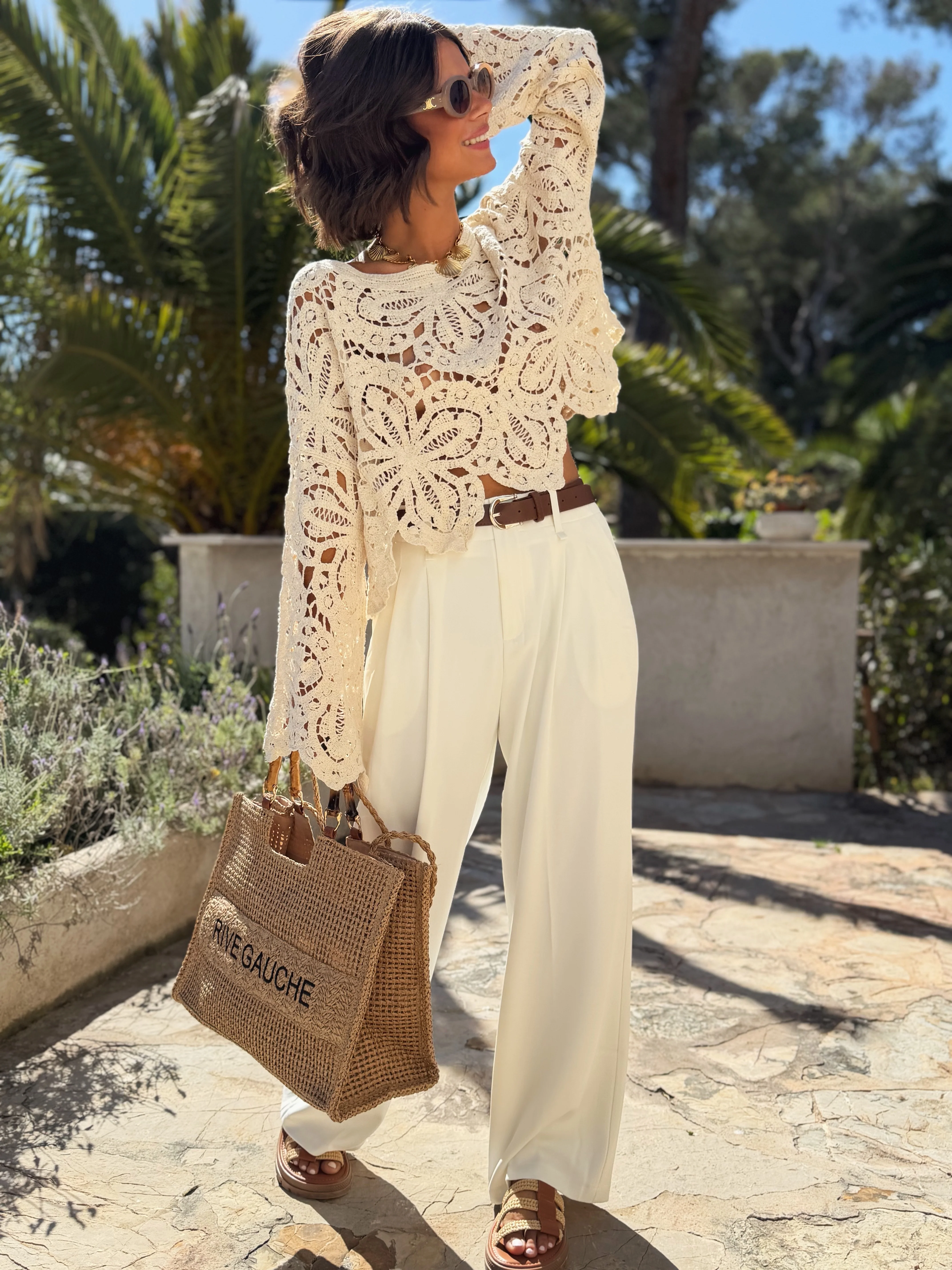 Top JESS en crochet beige - Image 3