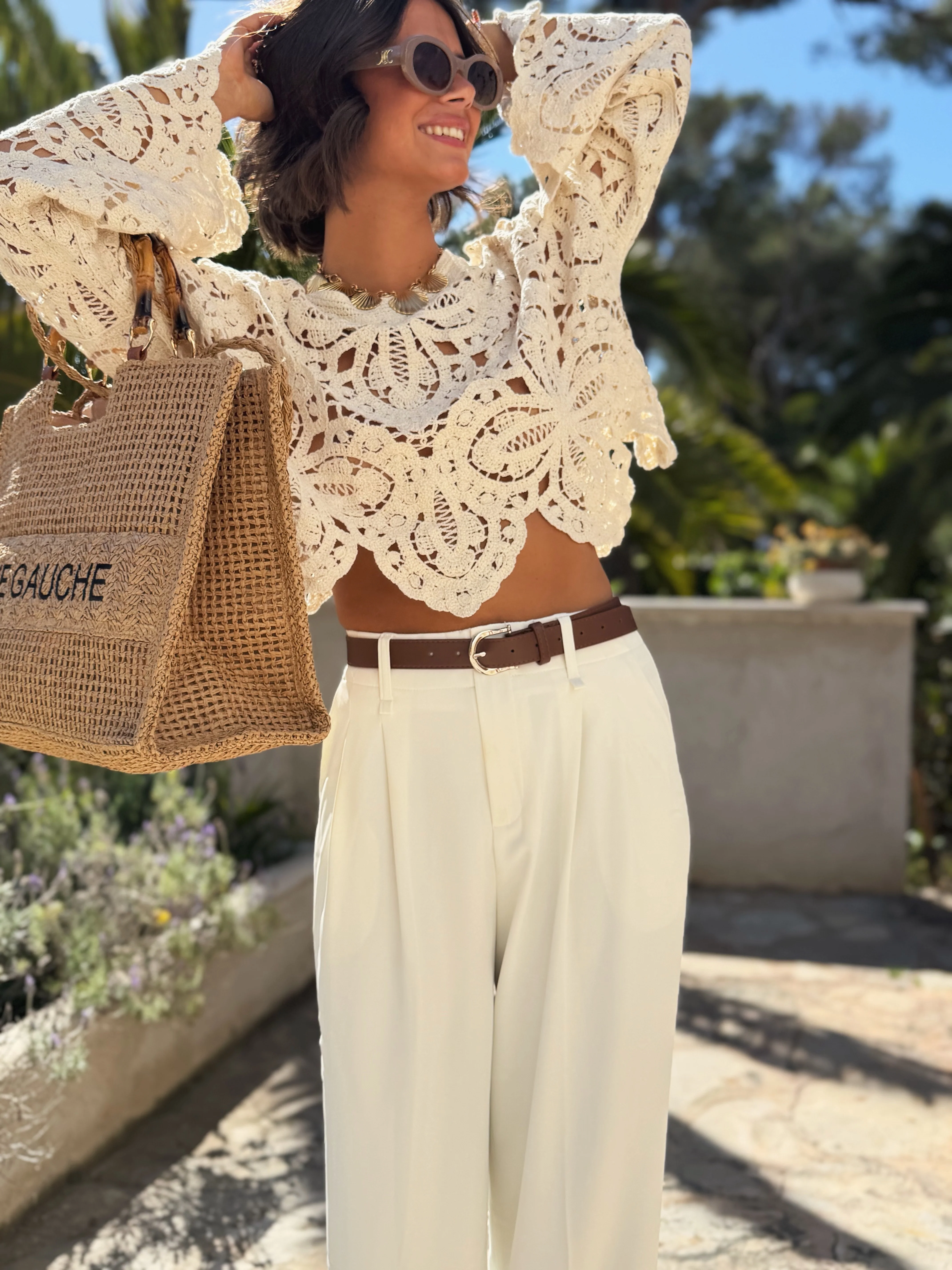 Top JESS en crochet beige - Image 4