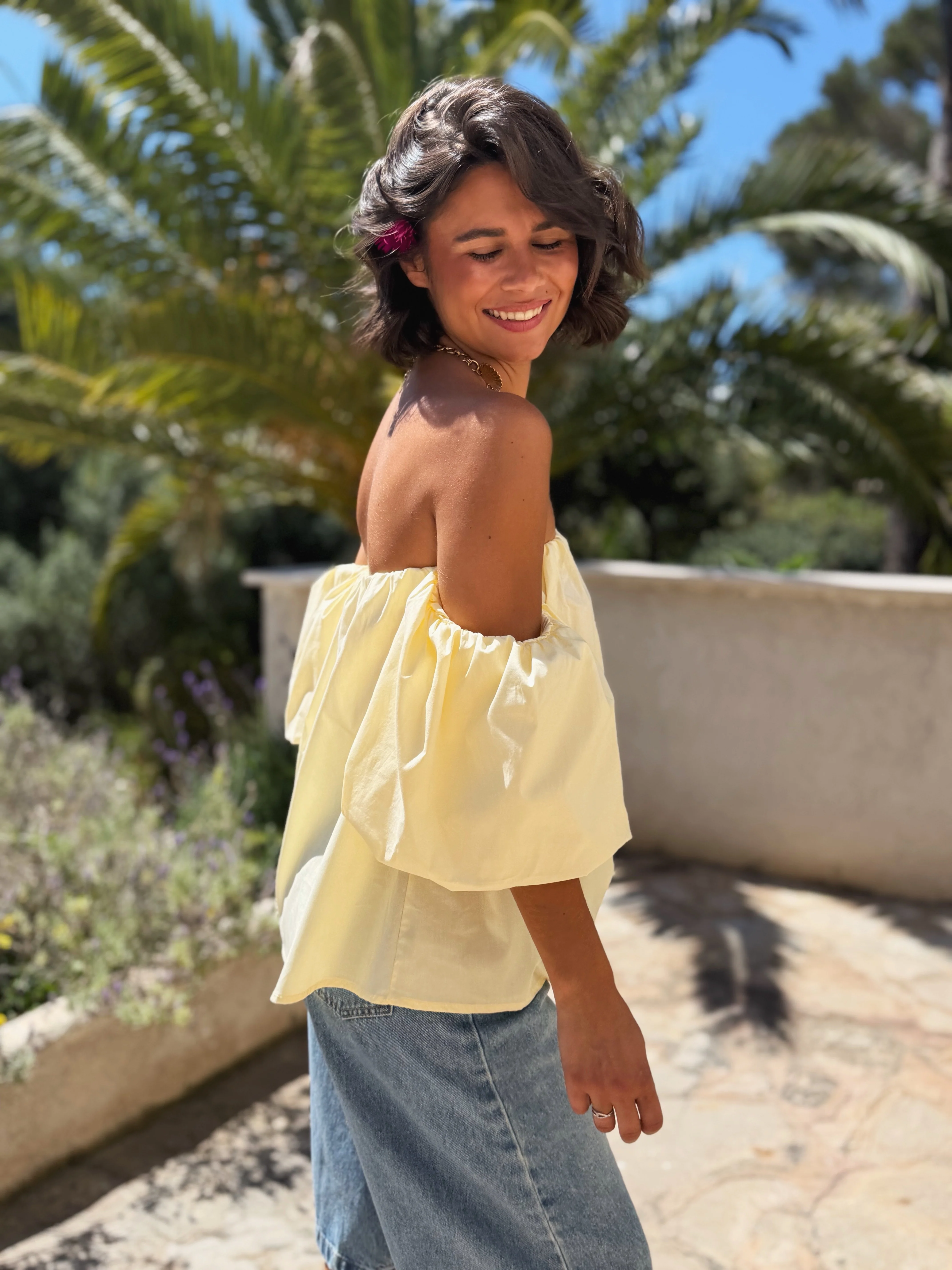 Top LÉNA jaune pastel - Image 2