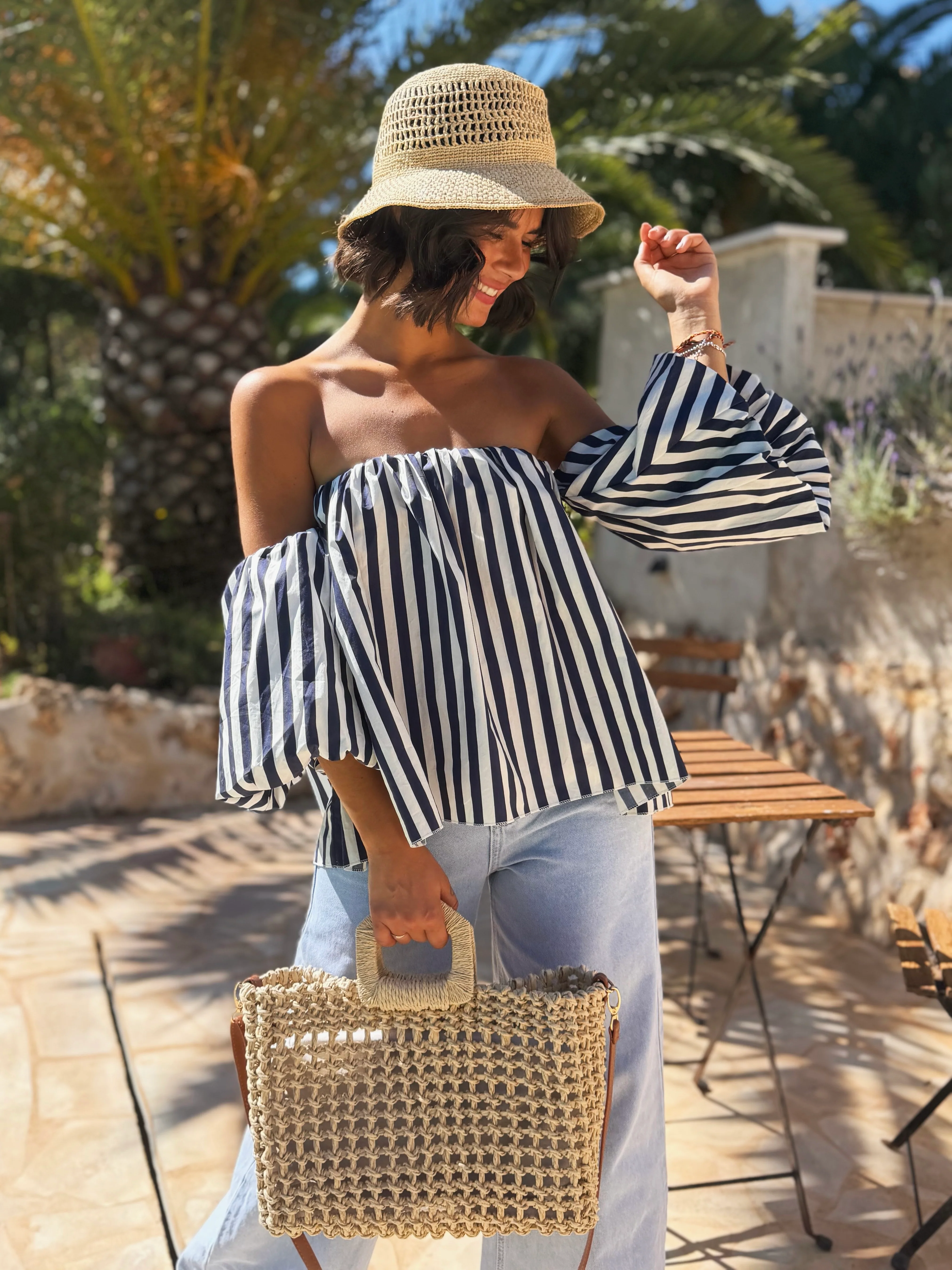 Top LÉNA rayé blanc&bleu - Image 3