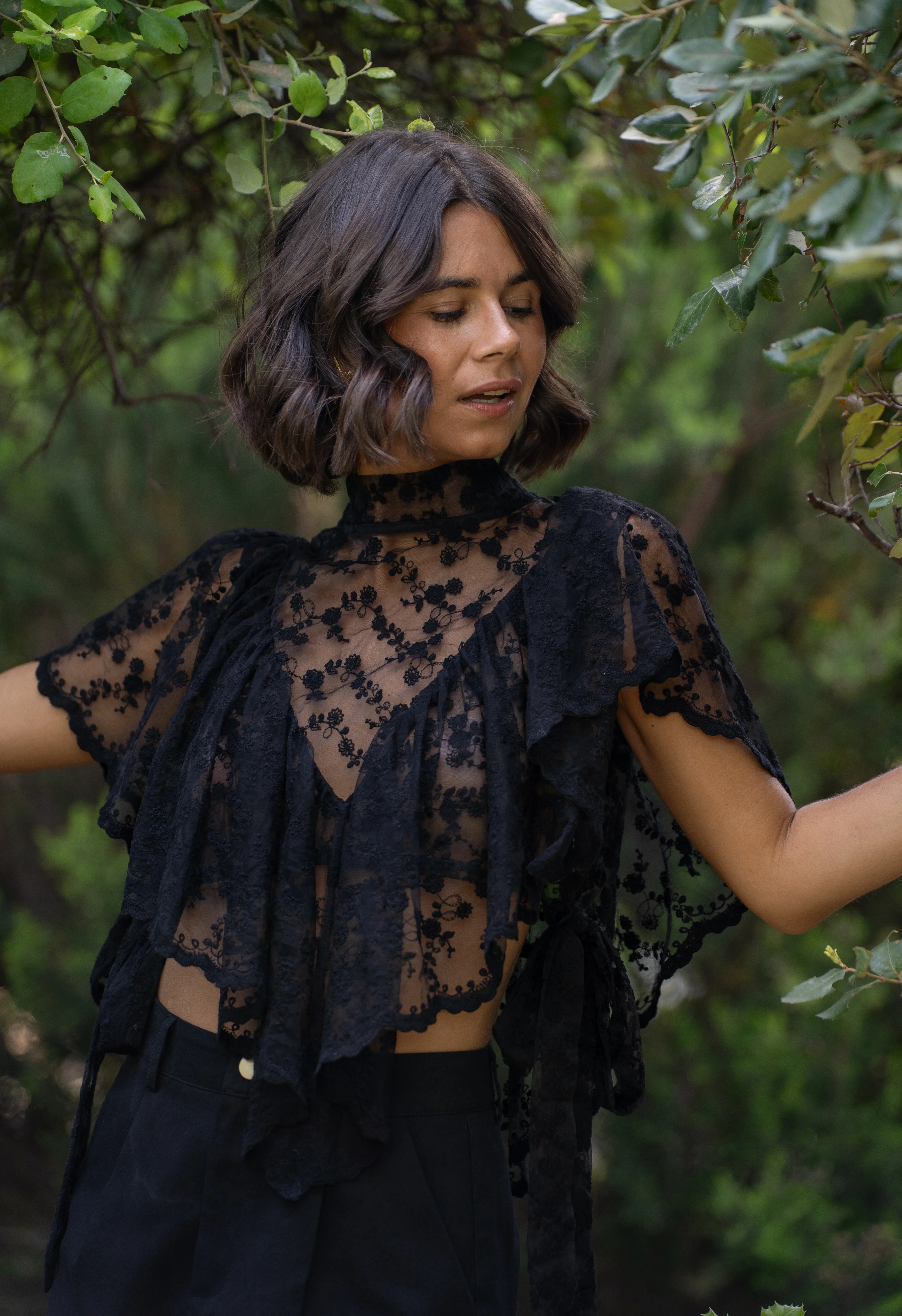 Top ROSALIE en dentelle noir