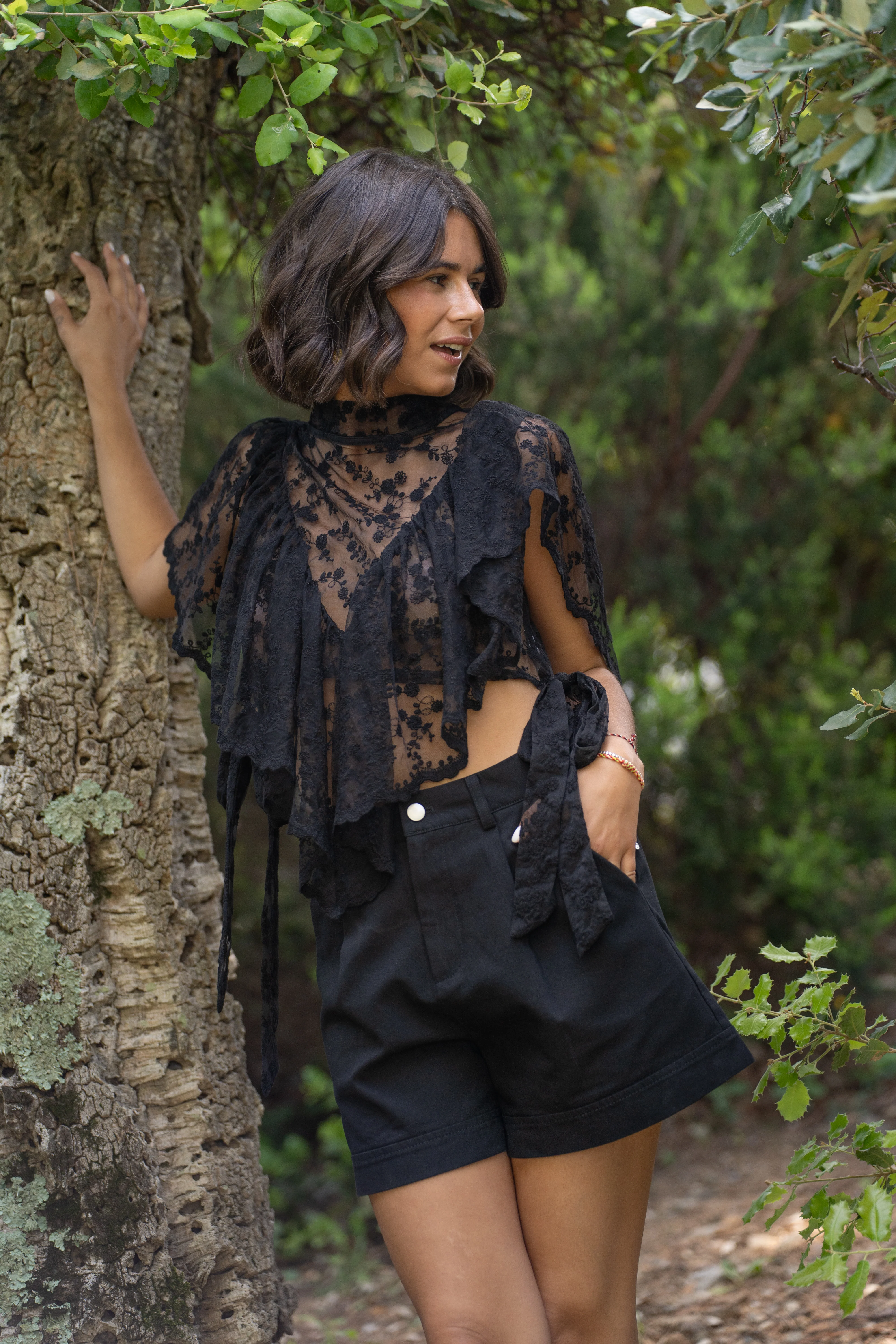 Top ROSALIE en dentelle noir - Image 2