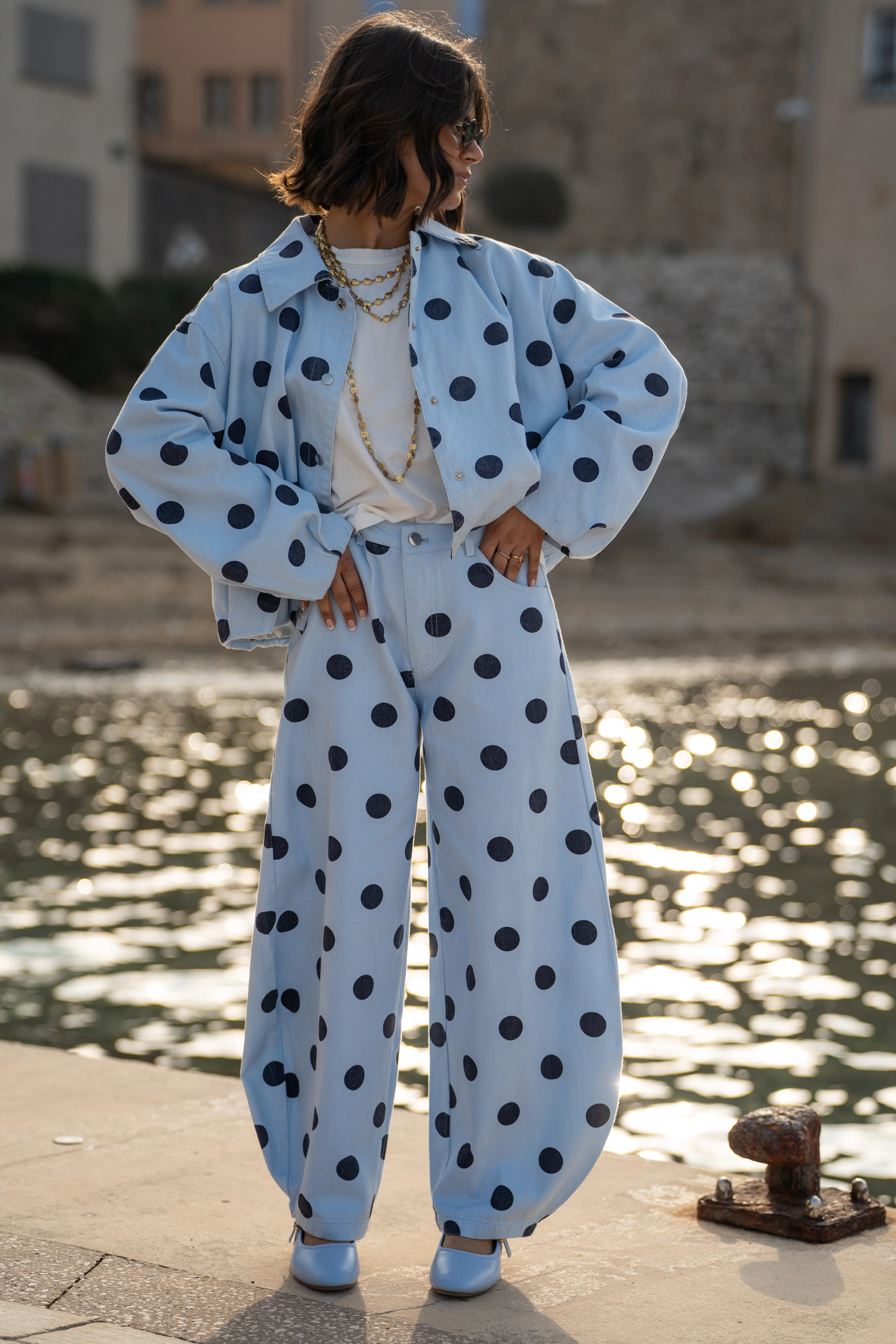 Pantalon POLKA DOTS bleu&marine - Image 2