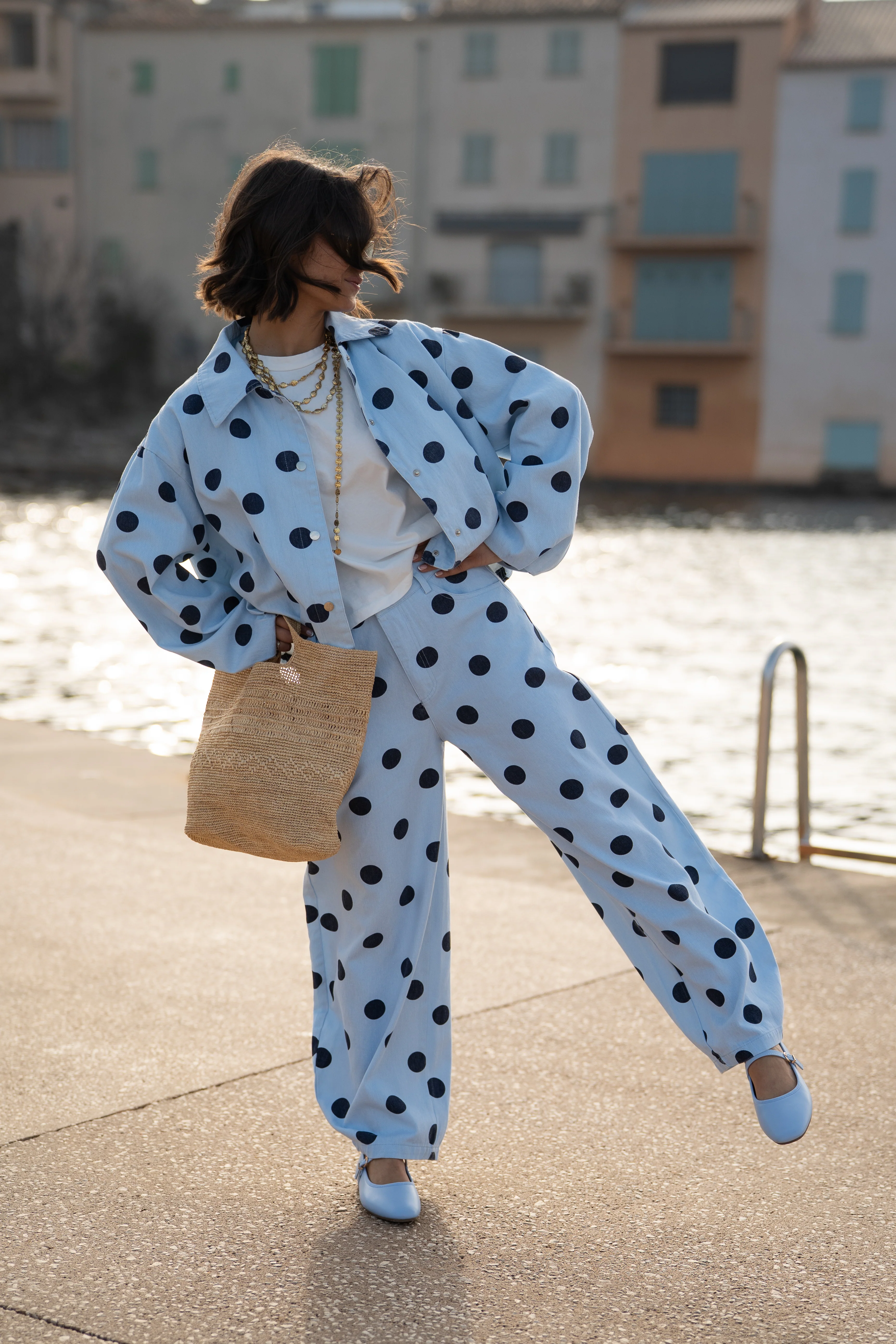 Pantalon POLKA DOTS bleu&marine - Image 4