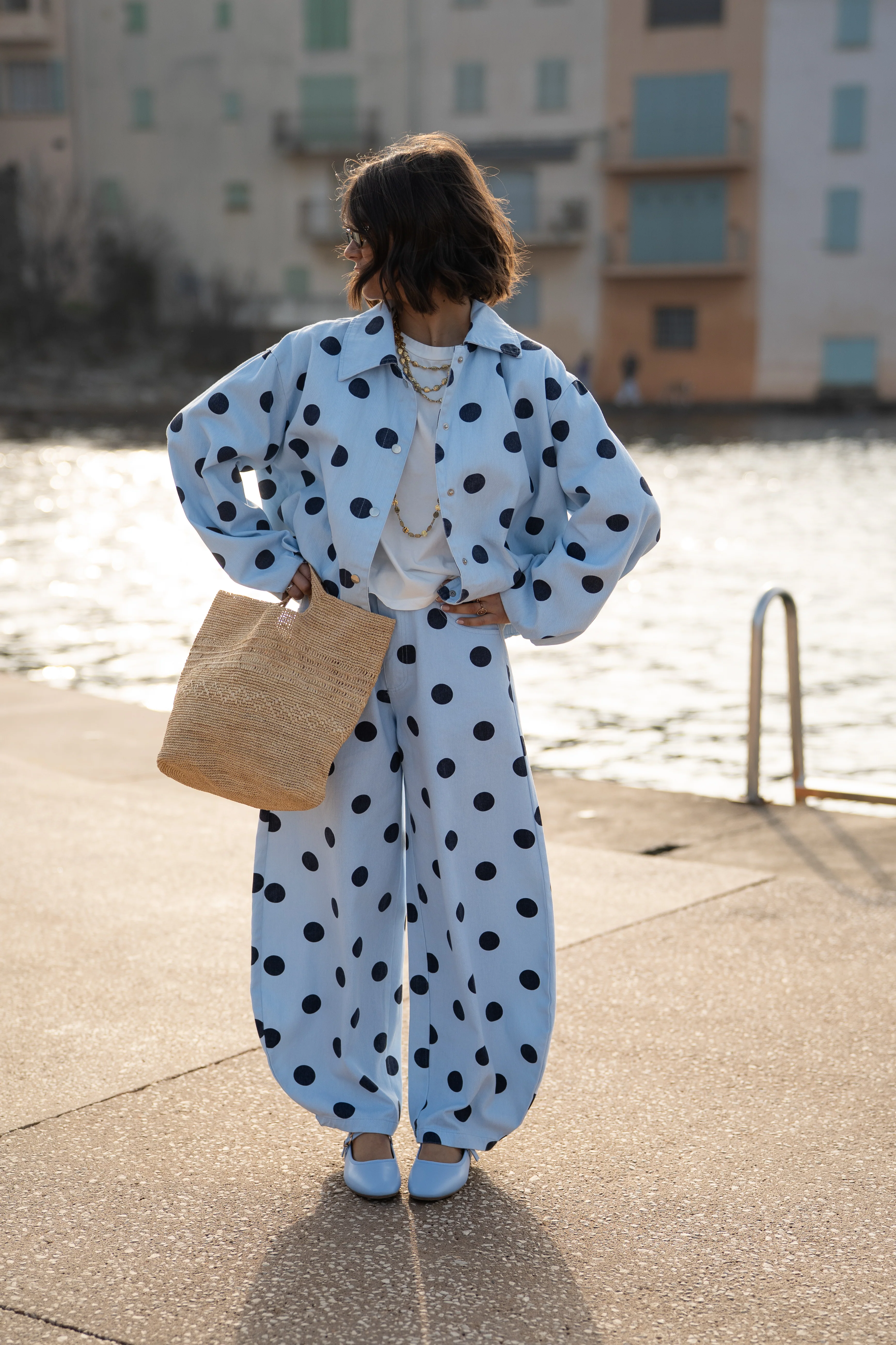 Pantalon POLKA DOTS bleu&marine - Image 5
