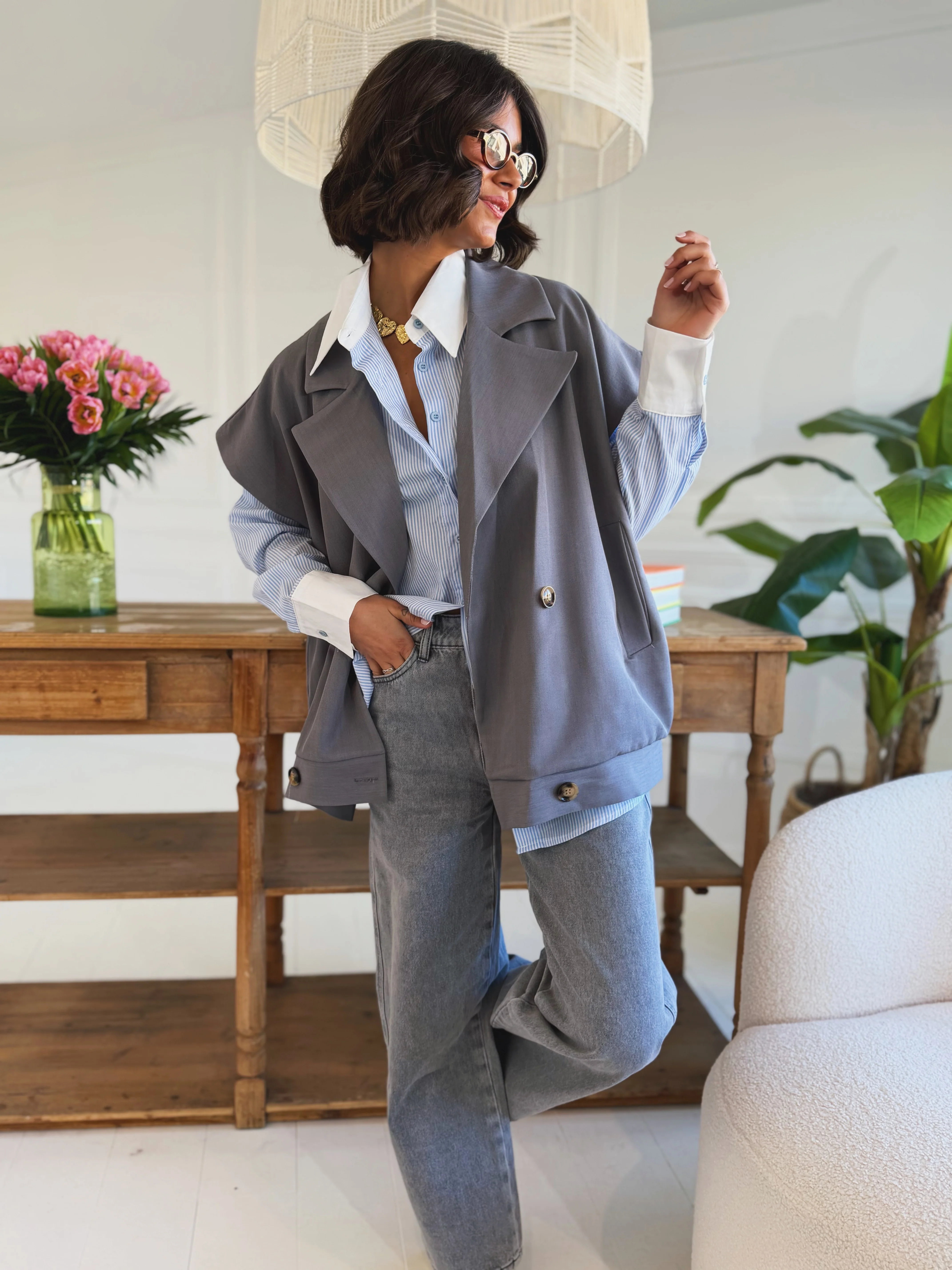Veste AXEL sans manche gris