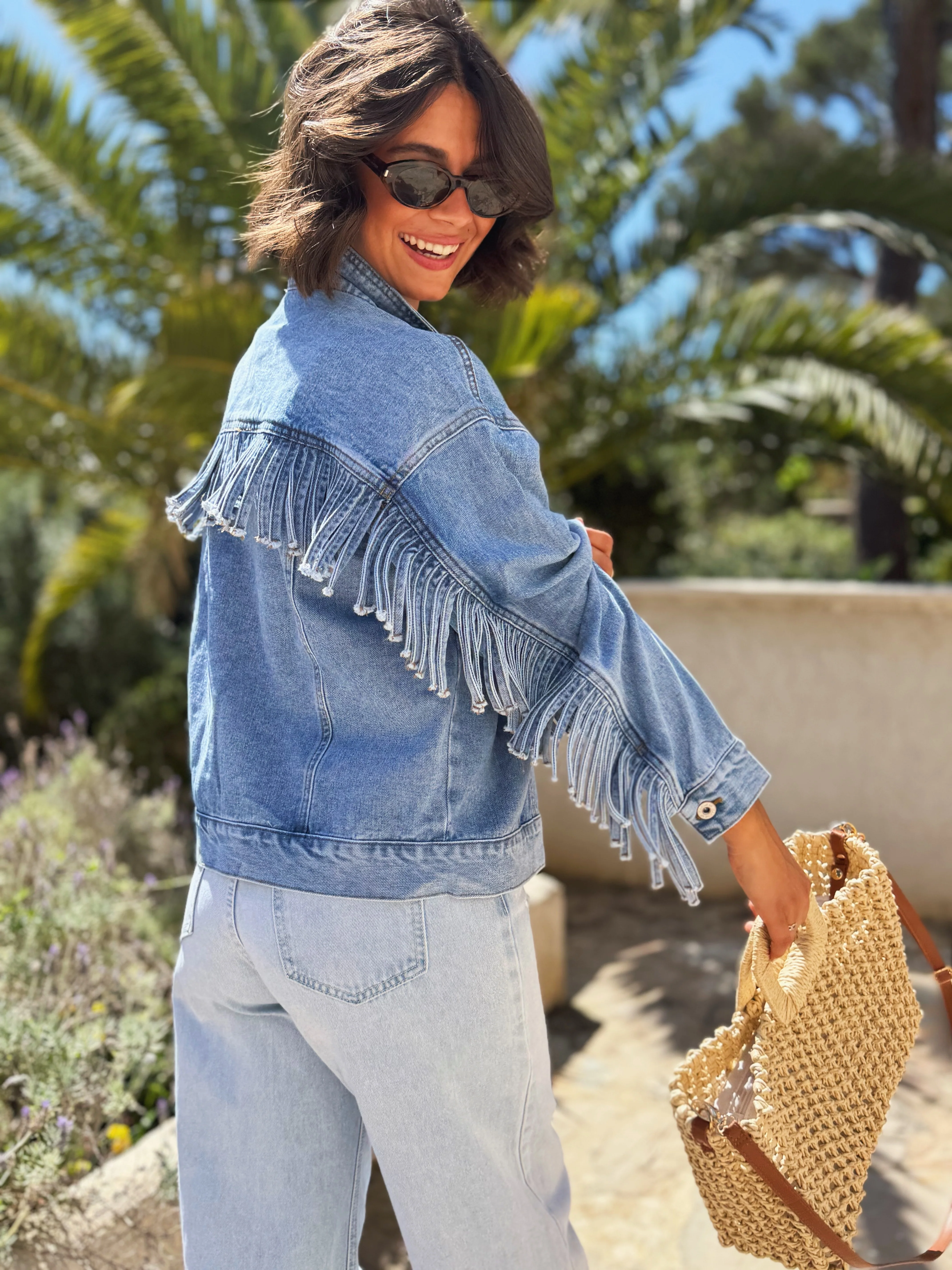 Veste en jean à FRANGES (pré-commande) - Image 3
