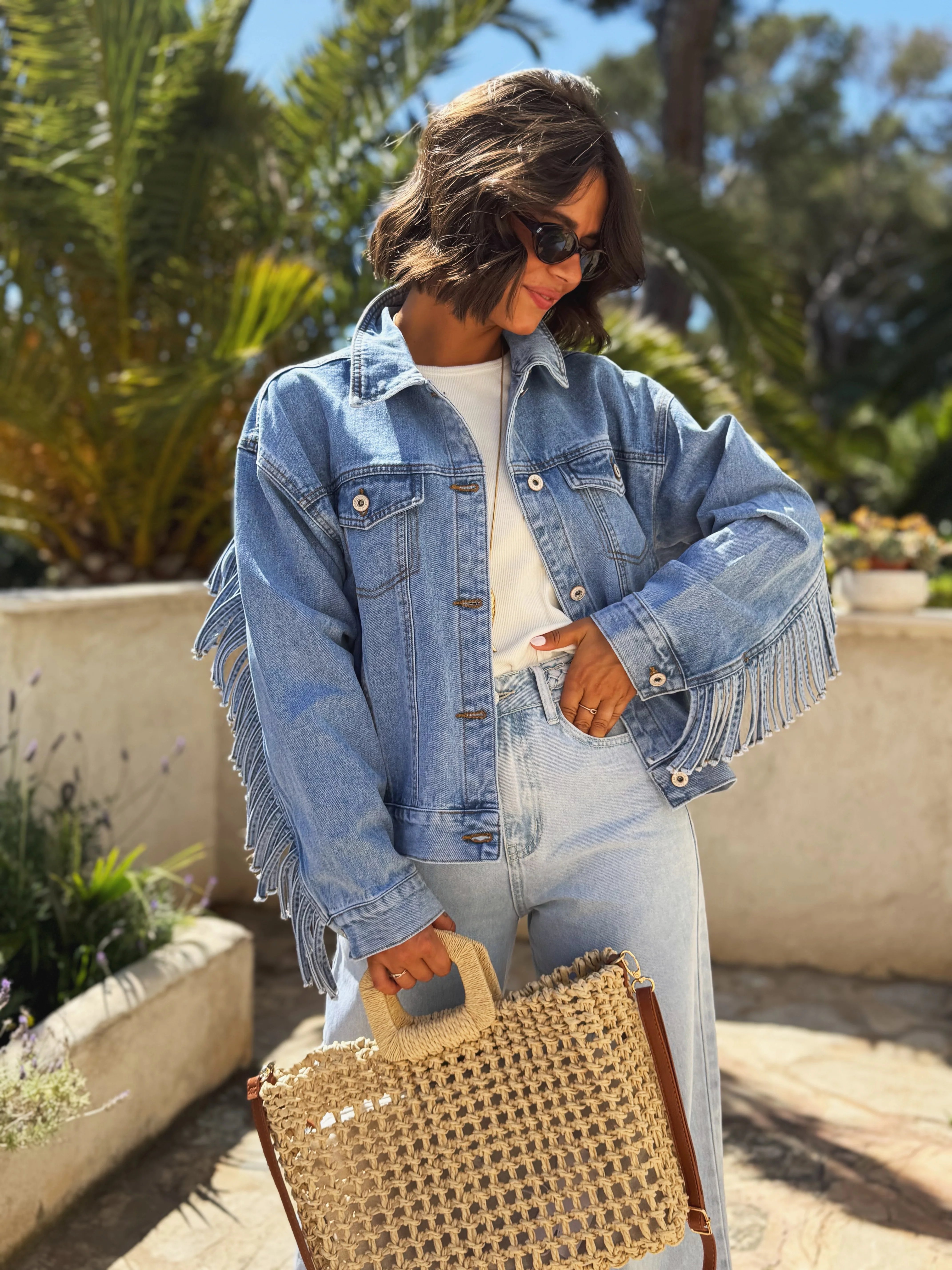 Veste en jean à FRANGES (pré-commande) - Image 4