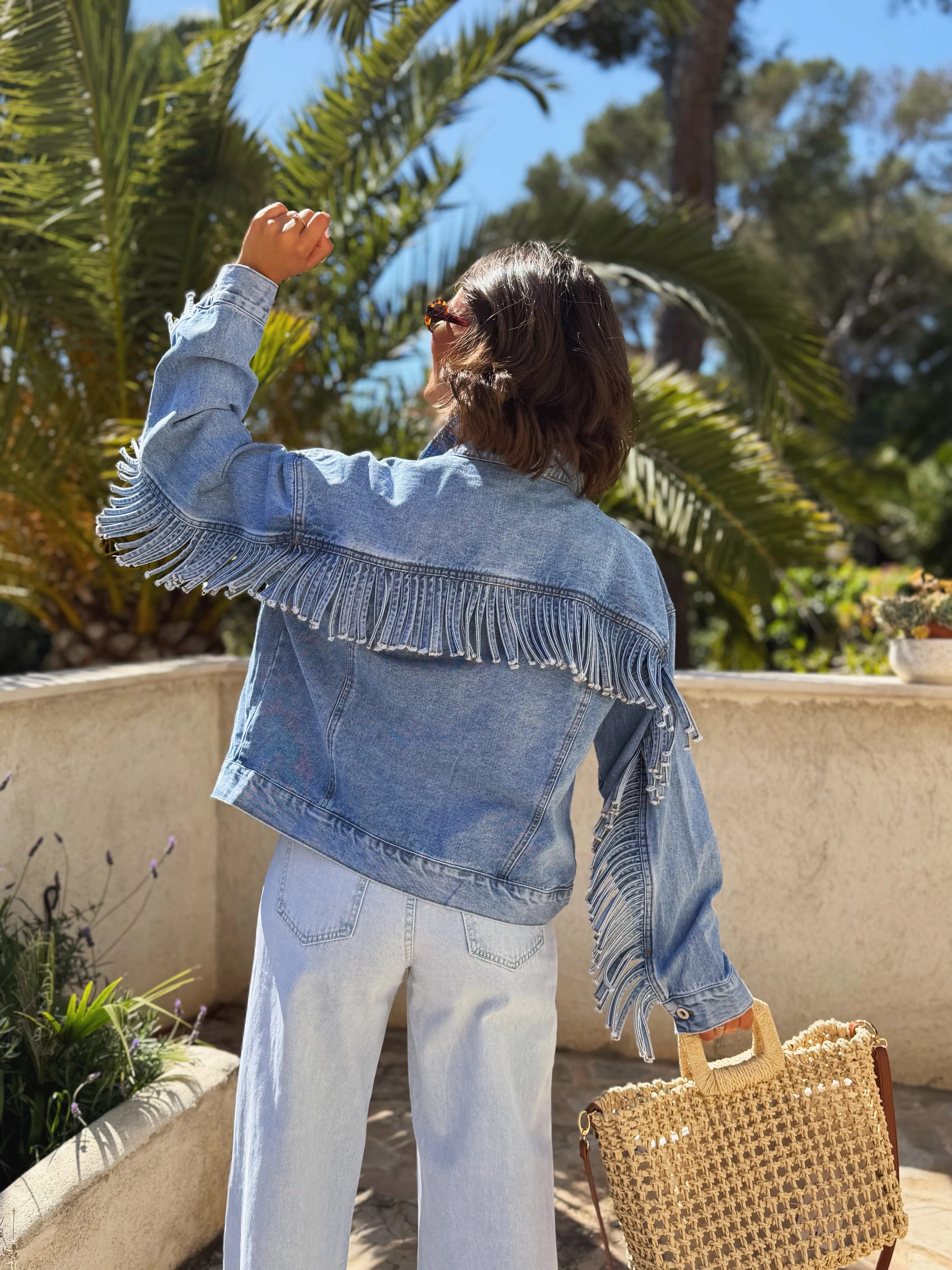 Veste en jean à FRANGES (pré-commande) - Image 5