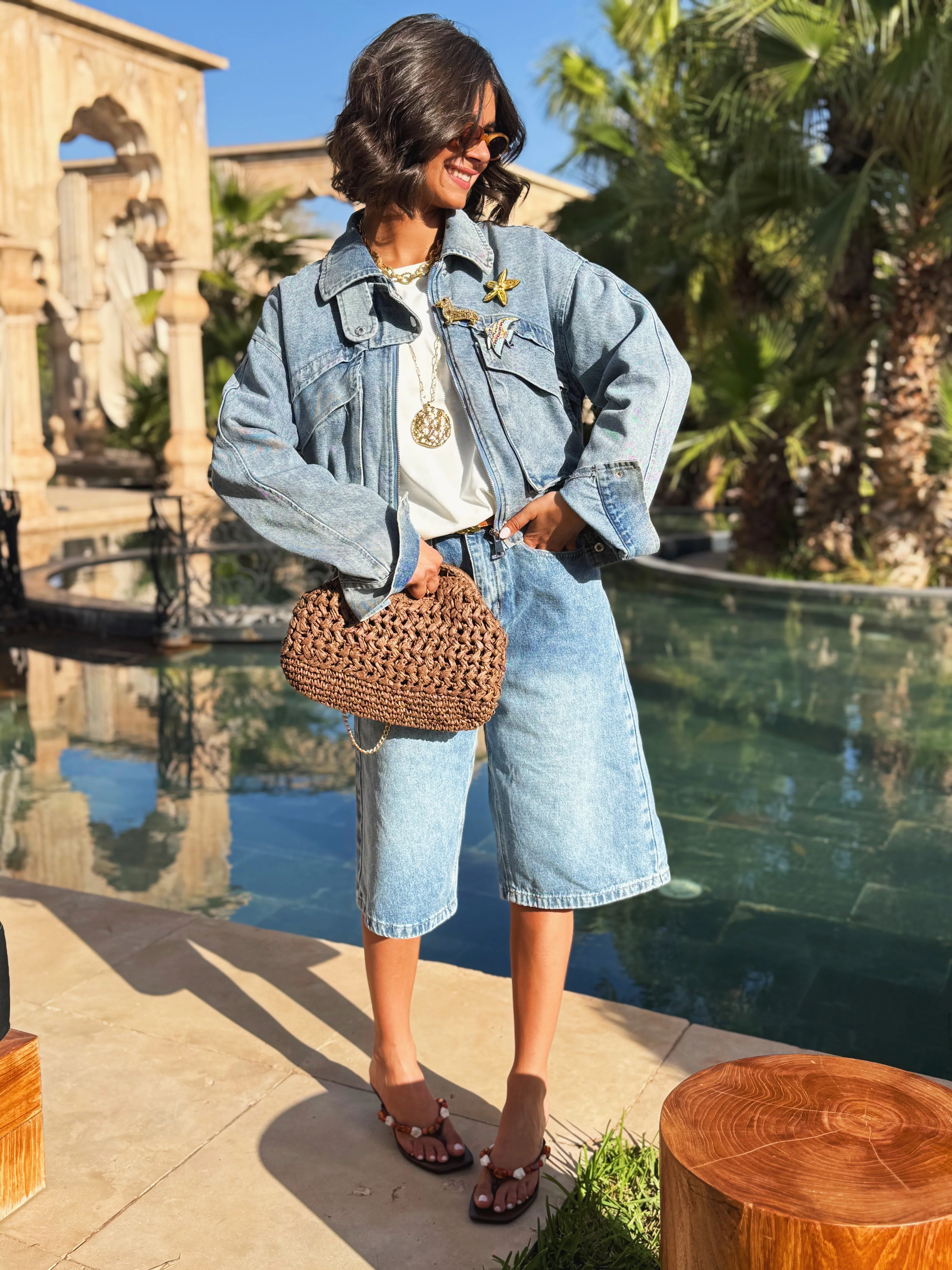 Veste BOMBERS en jean - Image 2