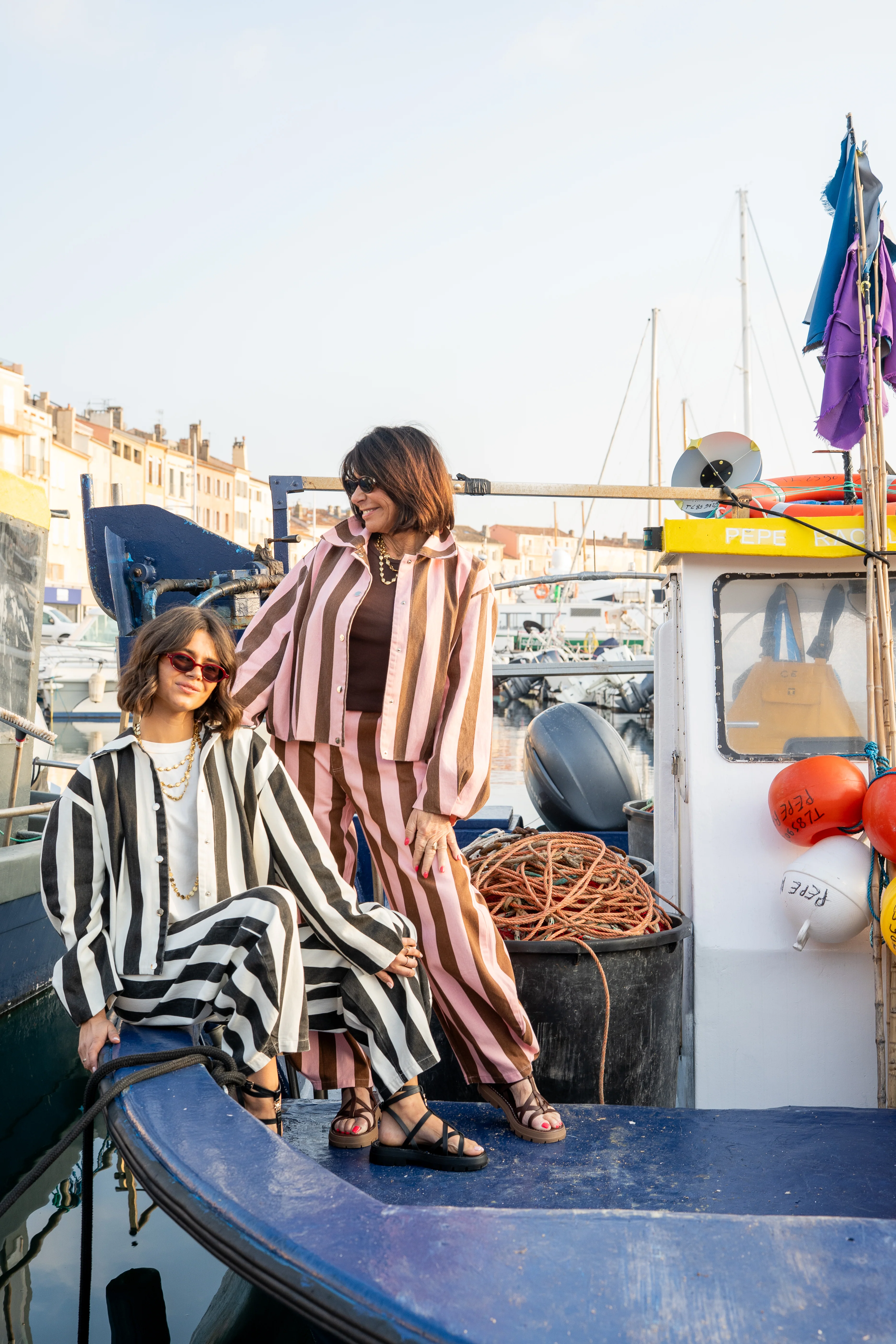 Veste RAYÉE chocolat&rose - Image 9