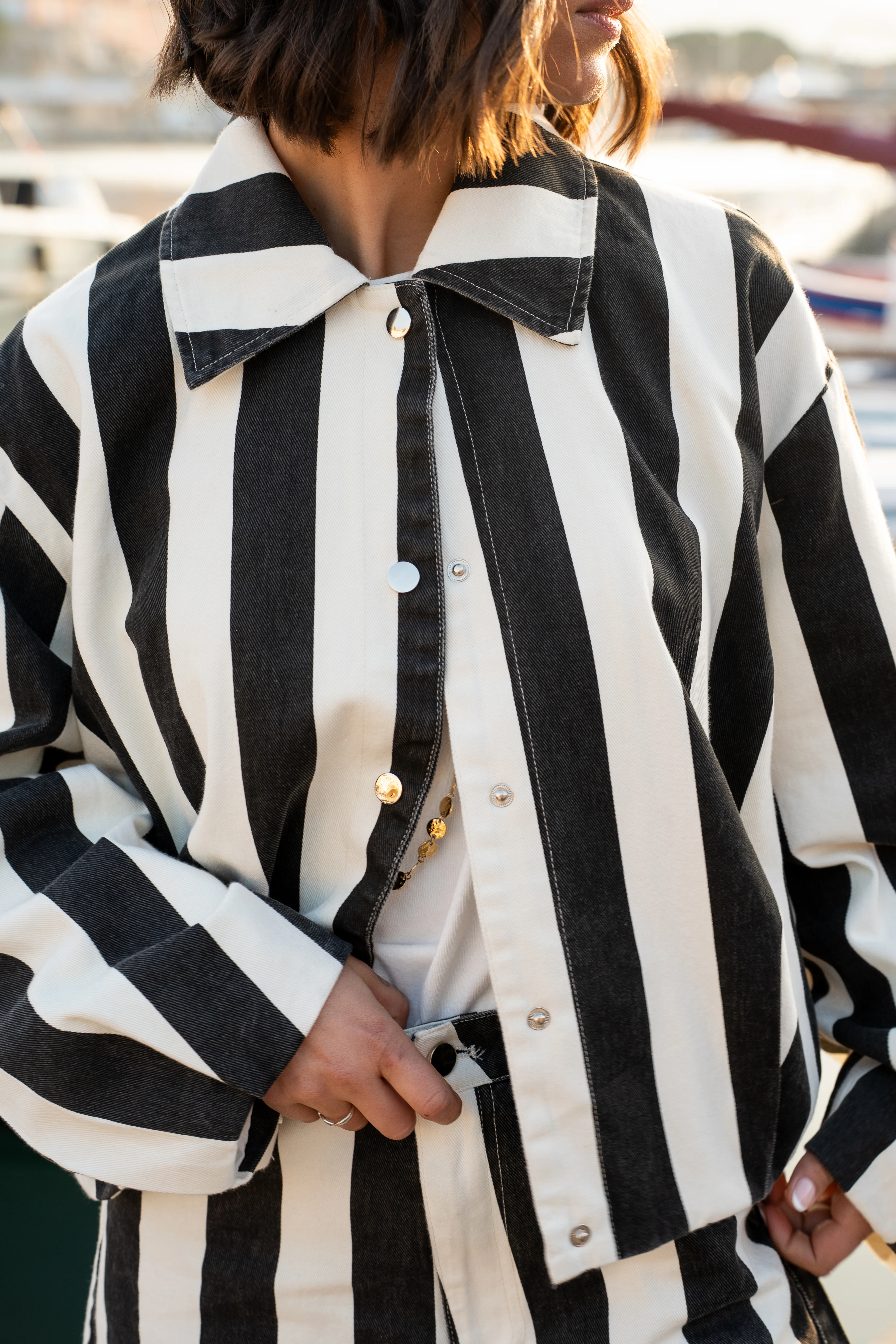 Veste RAYÉE noir&blanc