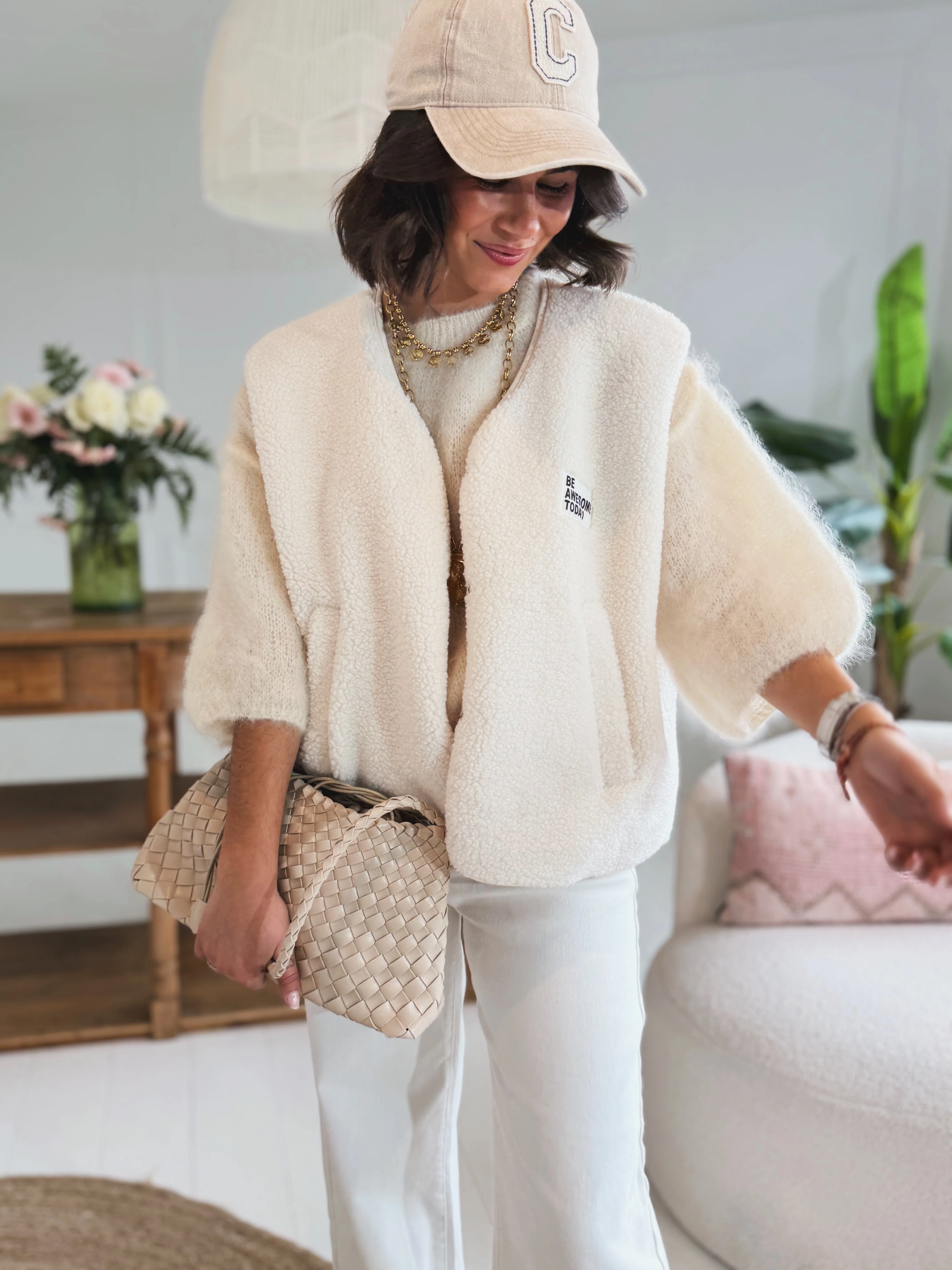 Veste sans manche AWESOME écru