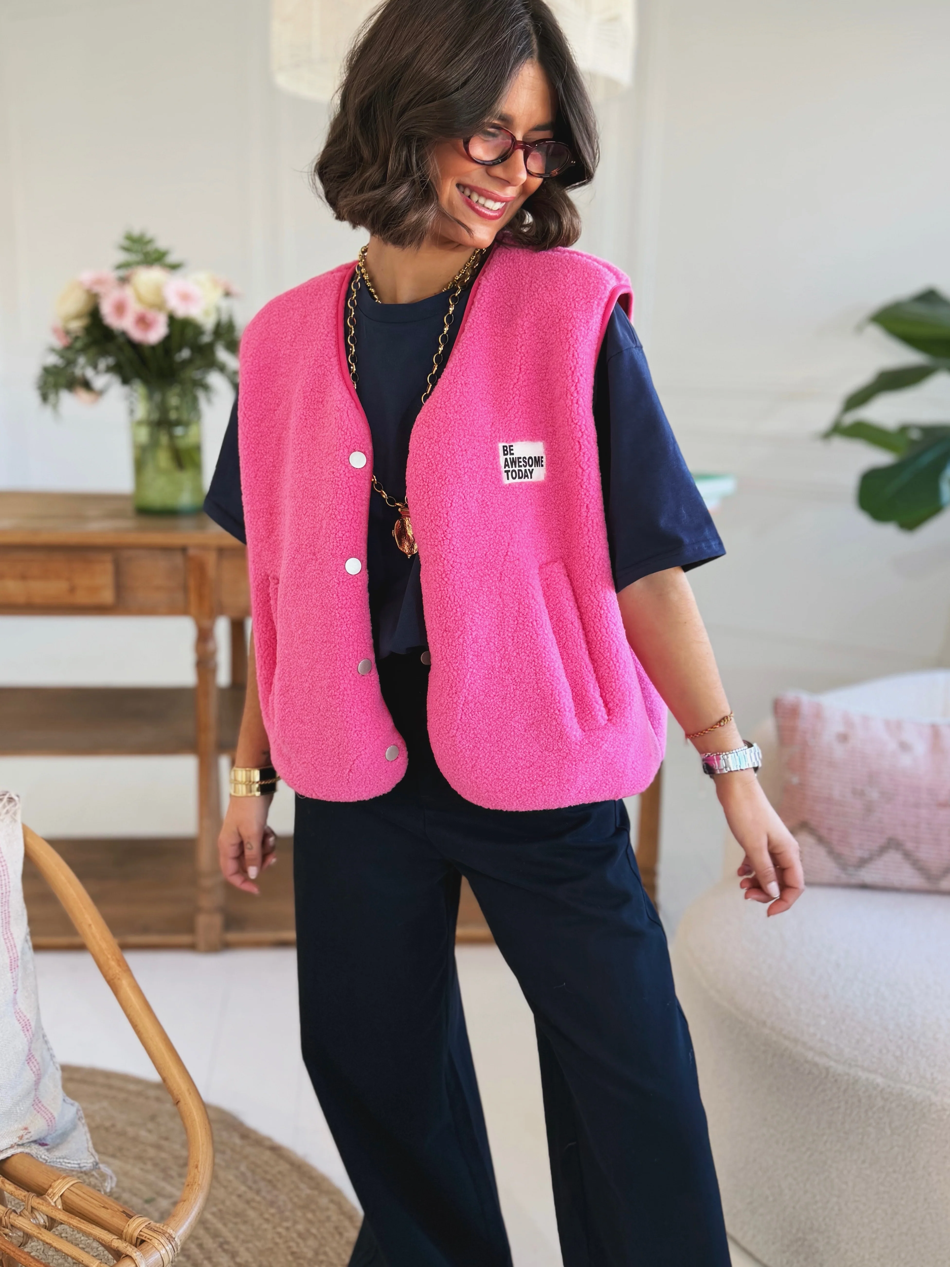 Veste sans manche AWESOME fuschia - Image 2